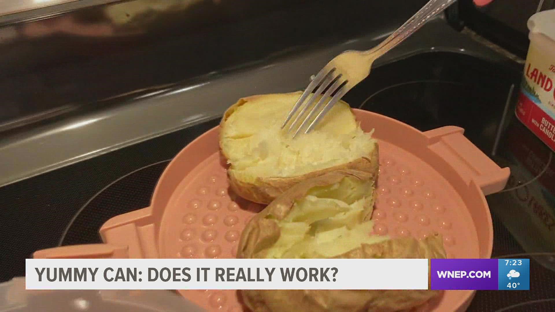 The maker claims the product makes the perfect baked potato in just minutes.
