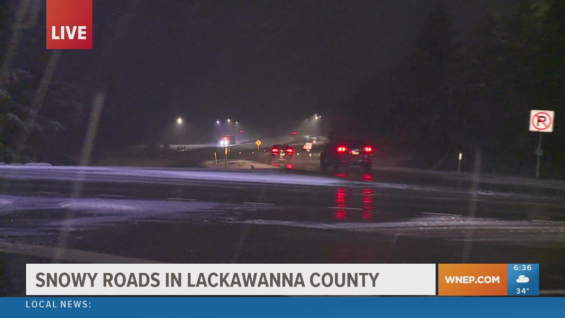 Newswatch 16's Andy Palumbo has a look at the road conditions in Jefferson Township, Lackawanna County.
