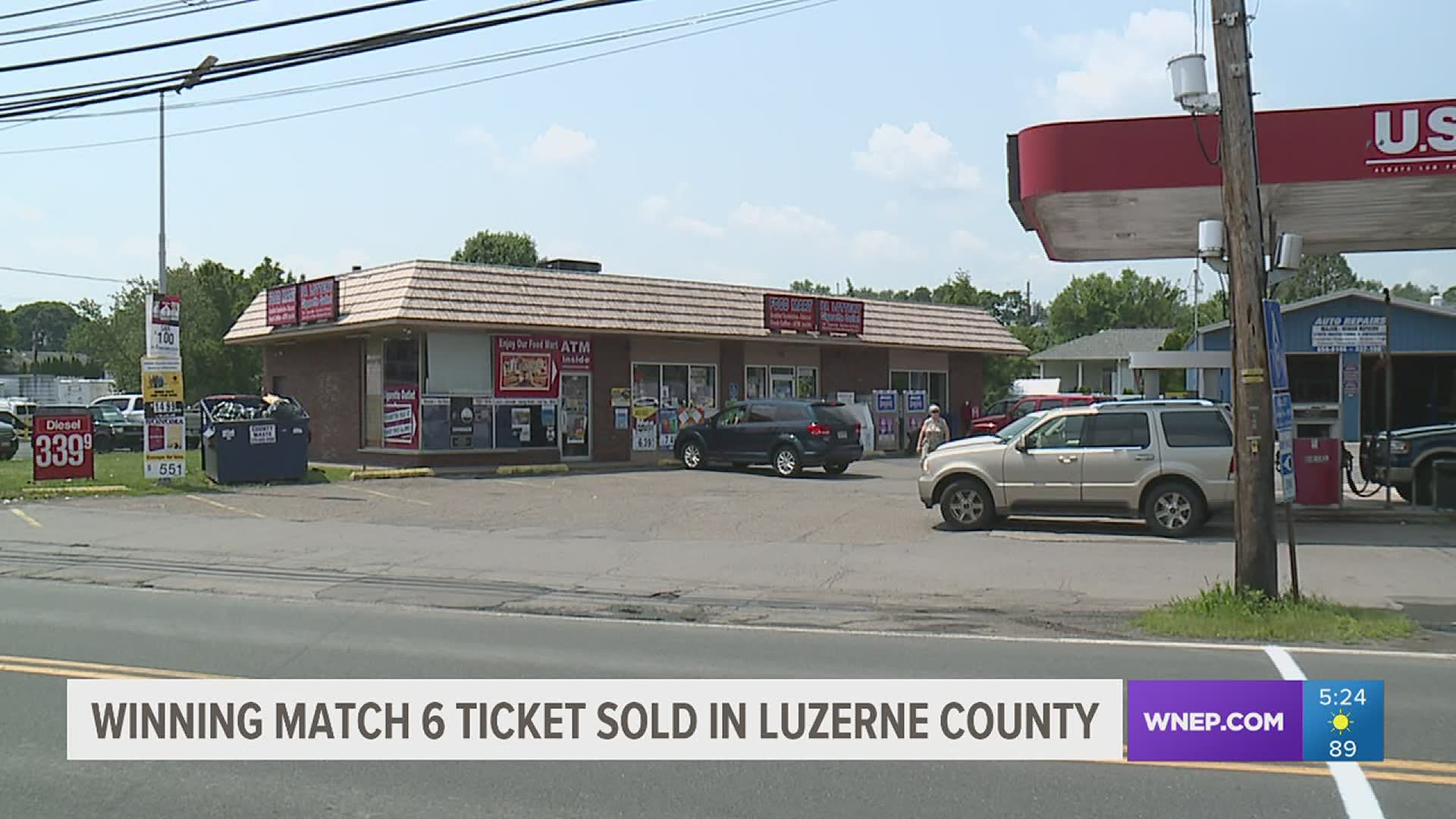 K & S Convenience in West Pittston sold the big winner.