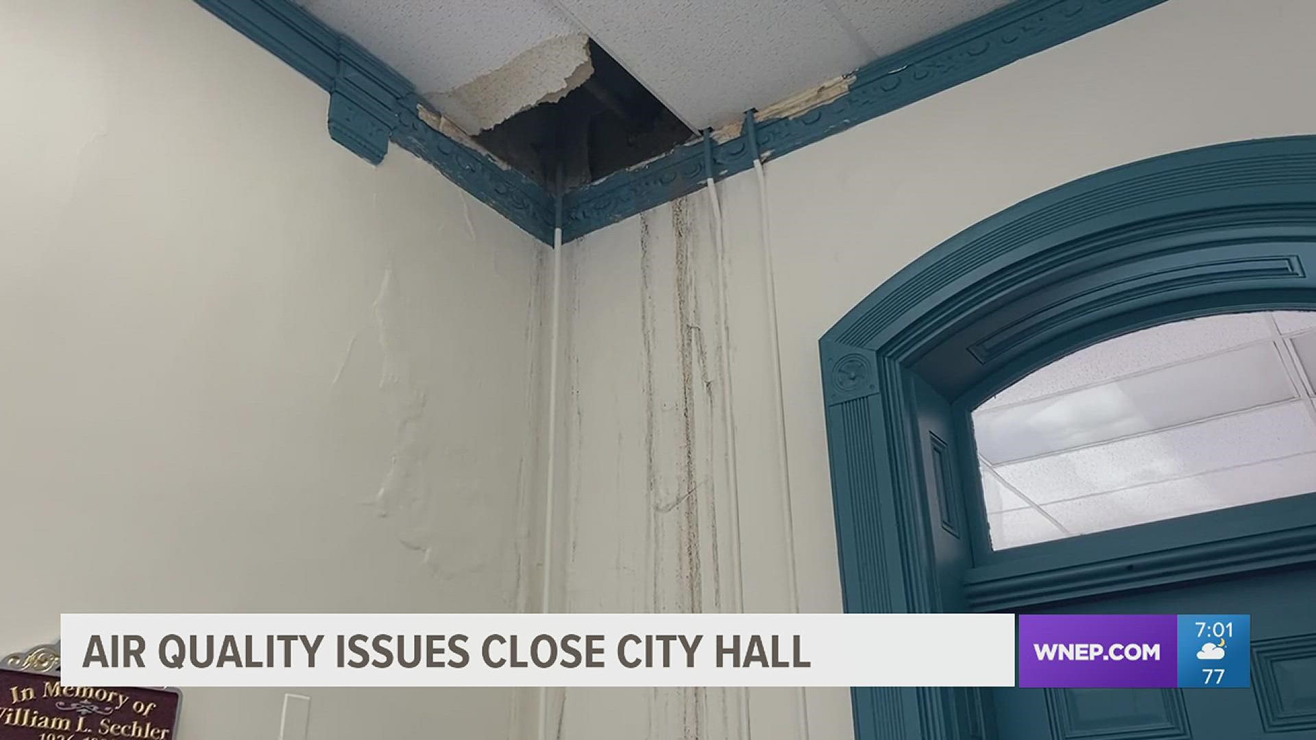 Mold was discovered on all three floors of the building after storms last month.
