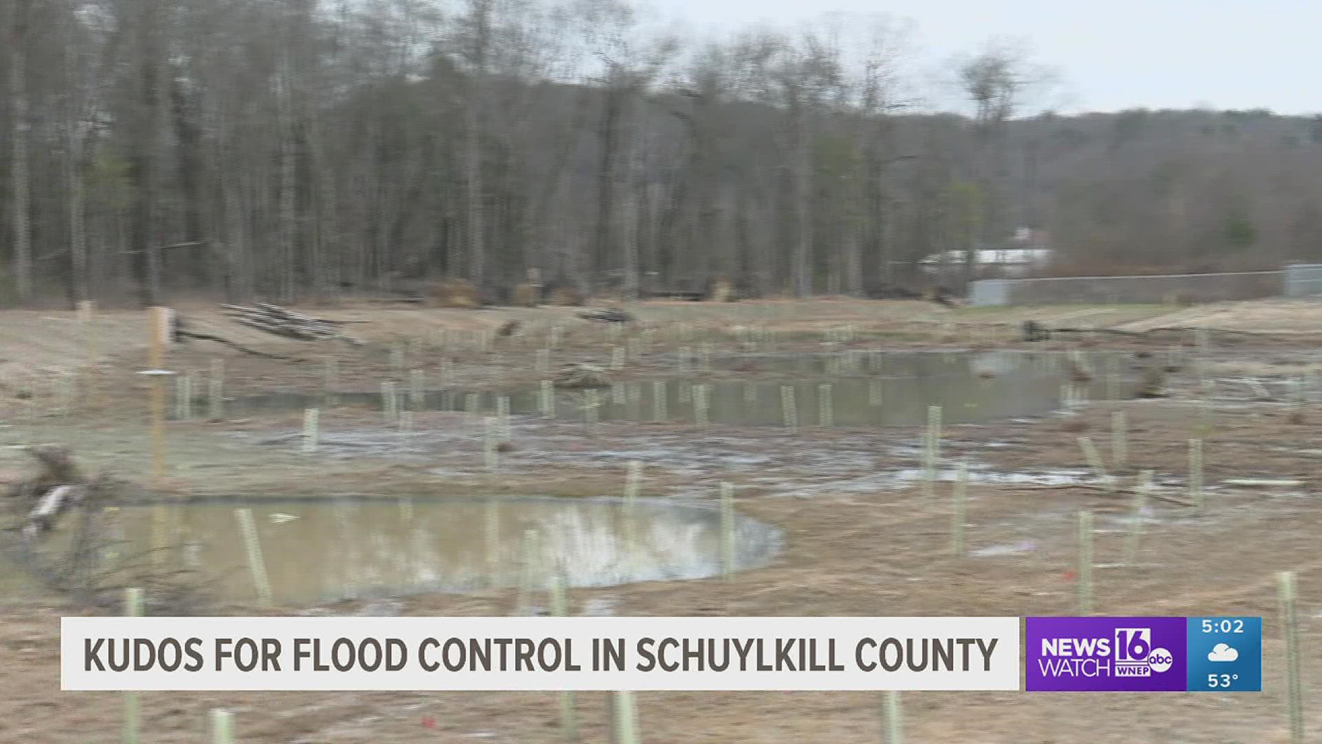 Schuylkill County is being recognized for its recent project and successfully mitigating possible flood issues.