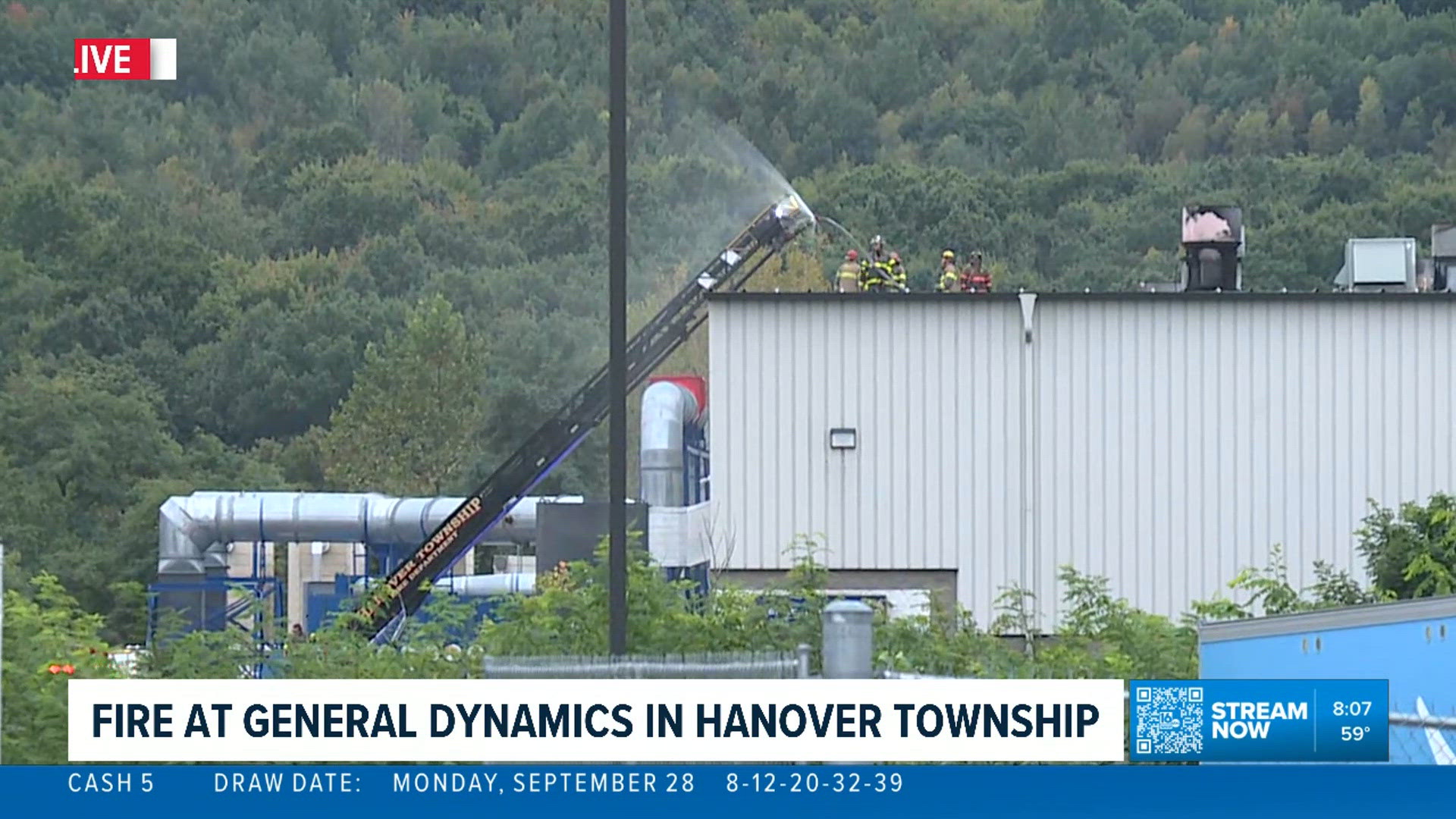 Crews battle fire at General Dynamics in Hanover Township | wnep.com