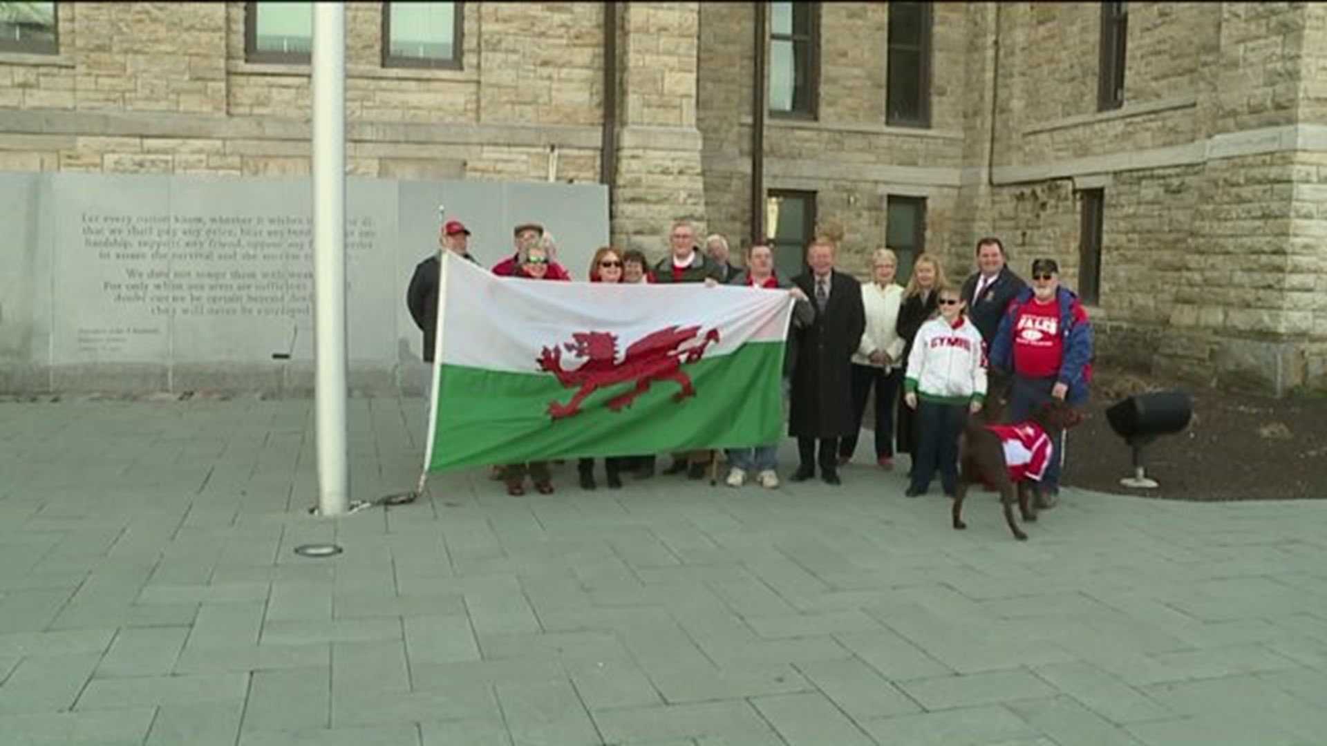 Welsh Observe St. David's Day with Flag Raising