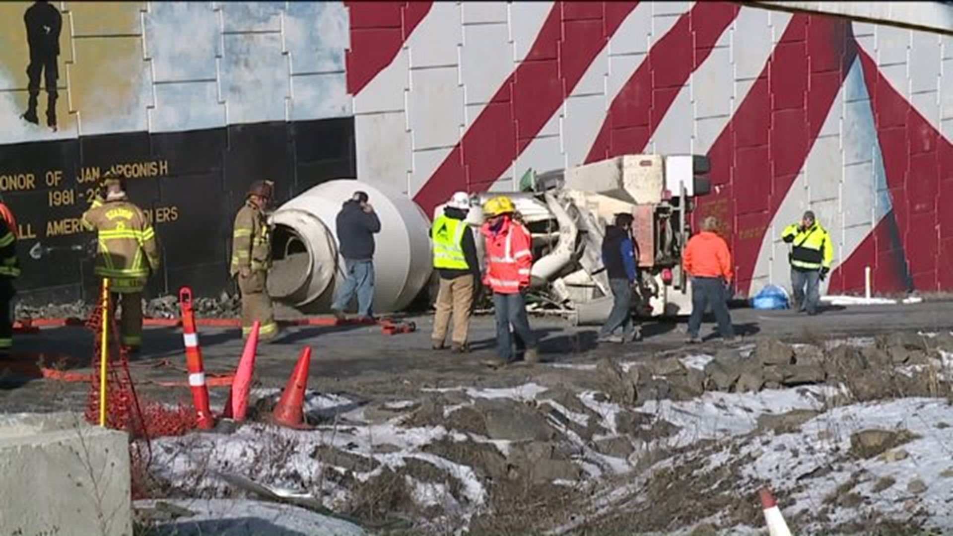 Driver Injured in Cement Mixer Crash in Jessup