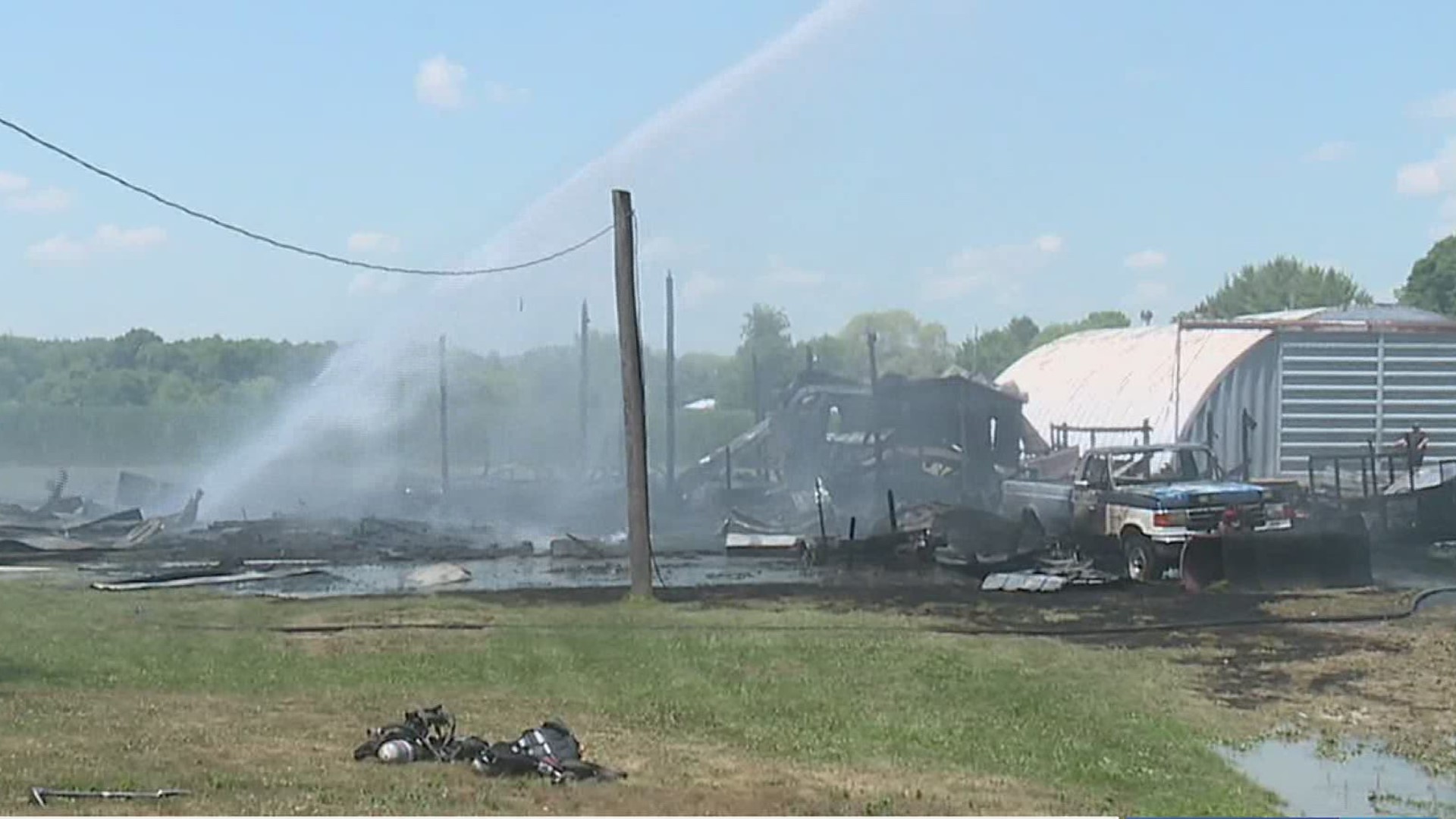 Neighbors spotted flames coming from the barn along Route 405 near Hughesville.