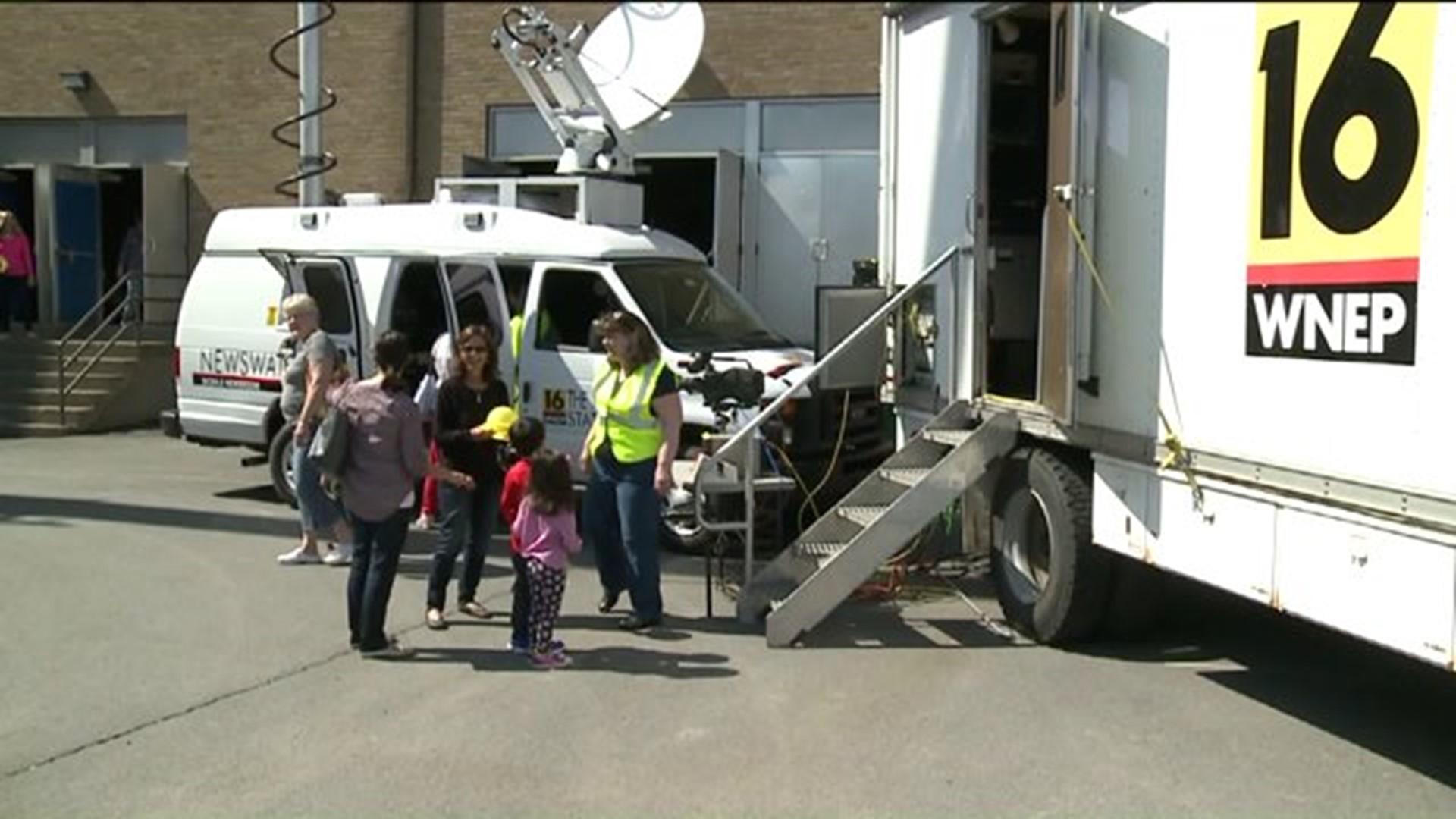 Dozens of Kids Showed up for Touch a Truck Event