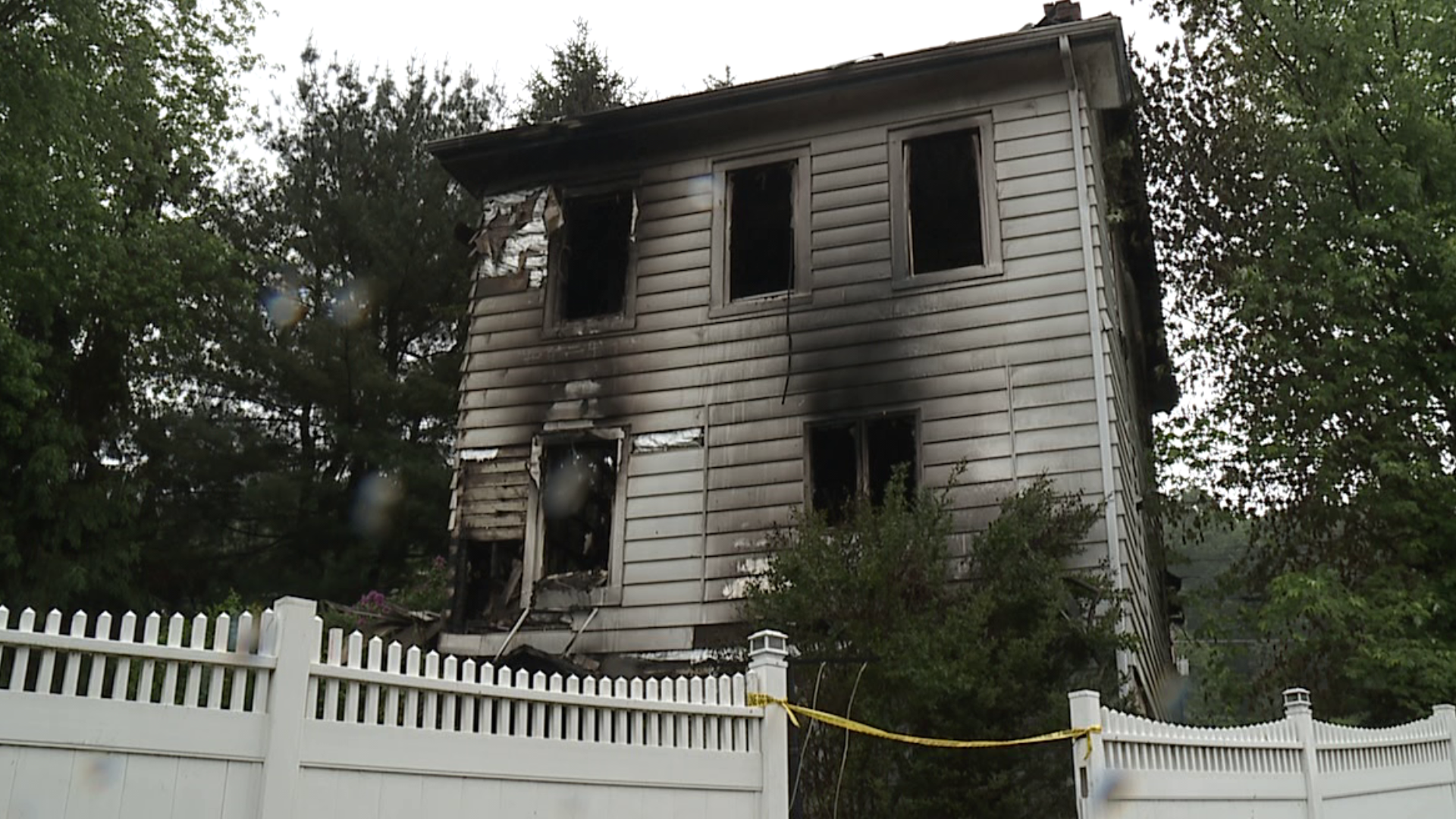 Flames ripped through the home early Sunday morning.