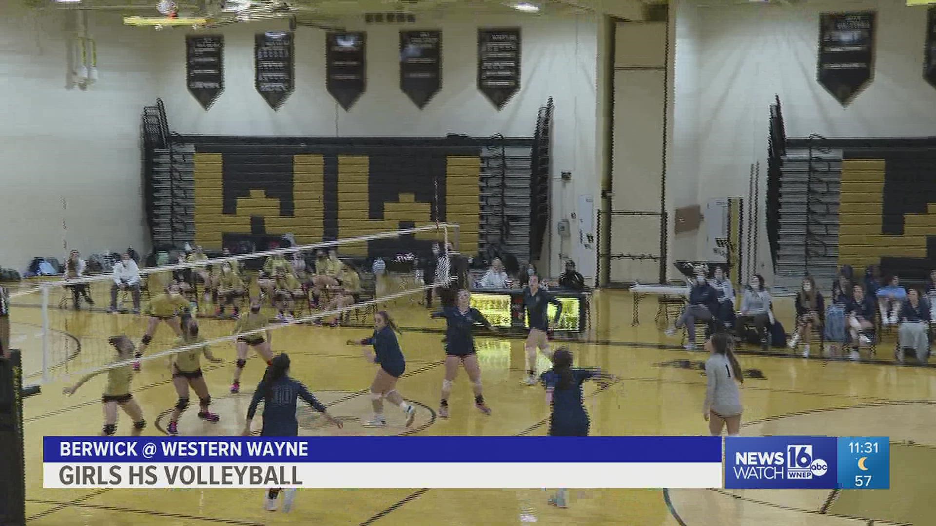 In a tight match, Berwick defeated Western Wayne in straight sets in girls HS Volleyball.