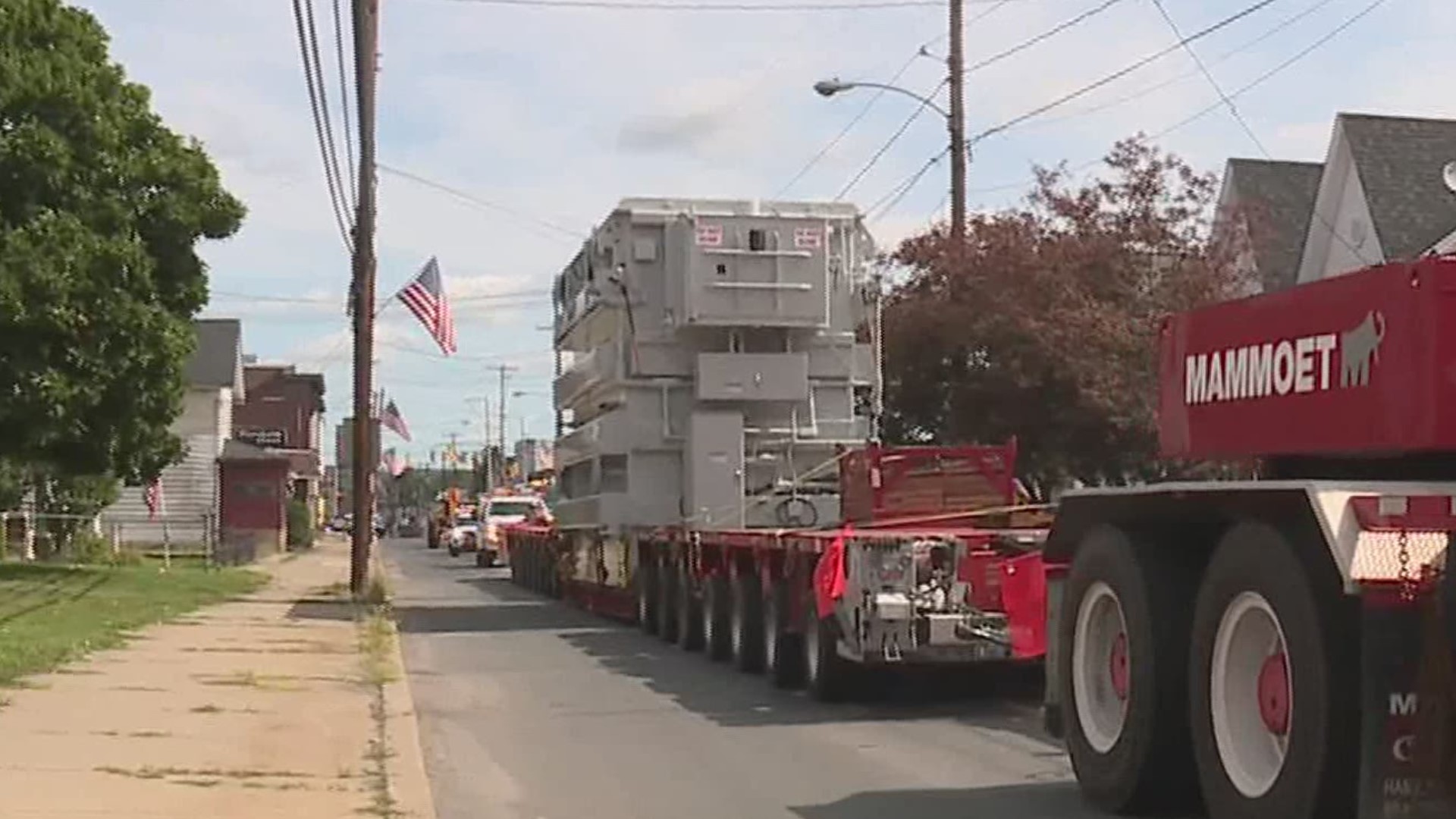 A super load finally hit the road Wednesday in Dickson City.