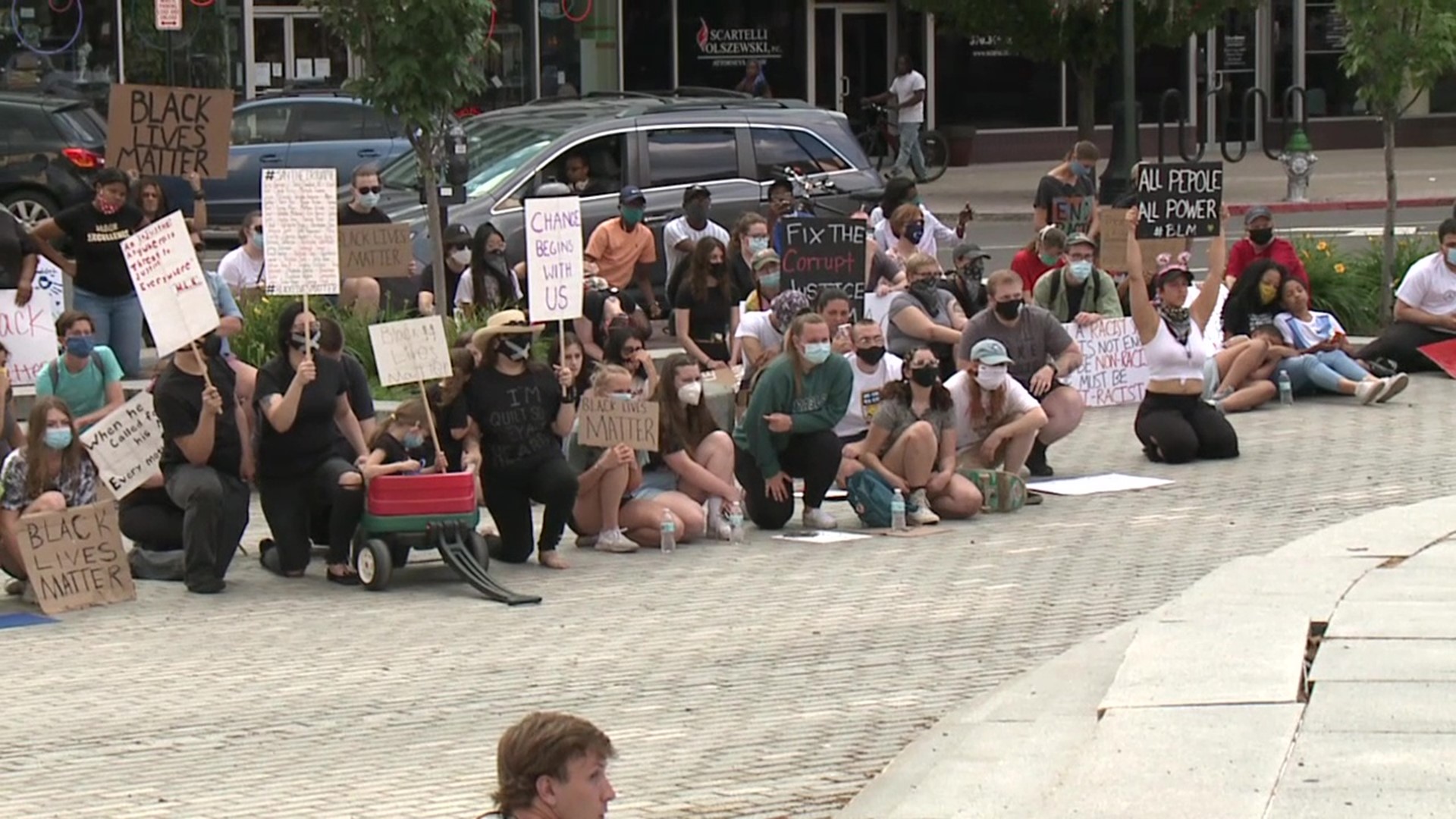 The peaceful protest was organized by a group of friends who recently graduated from high school.
