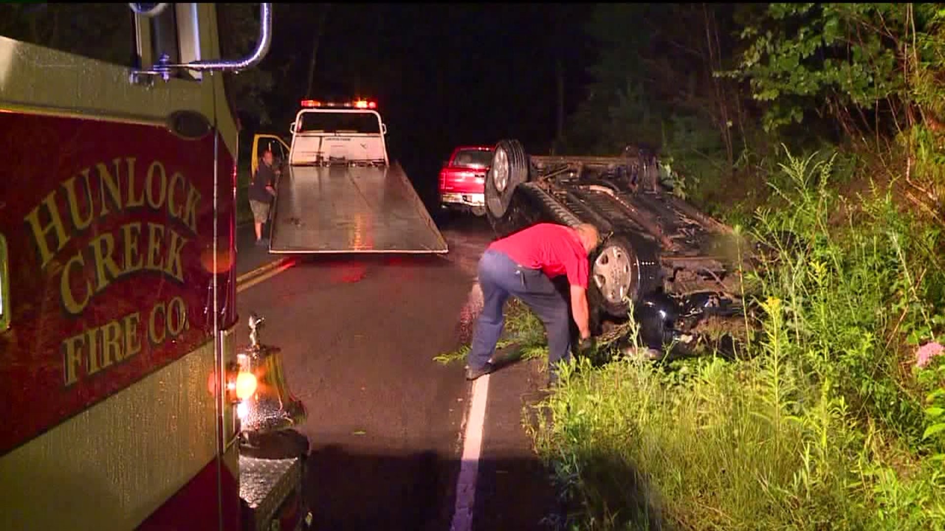 Two Taken to Hospital After Rollover Crash in Luzerne County