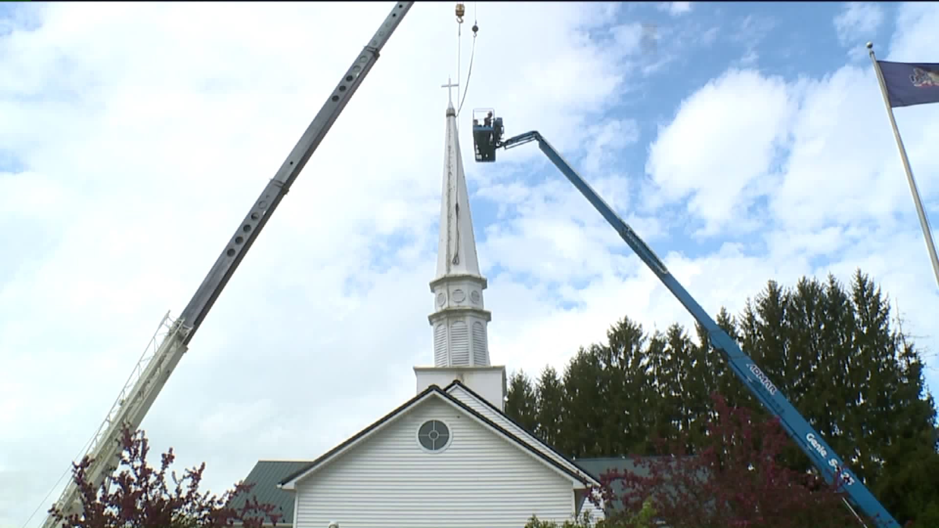 Damaged Steeple Finally Removed After Storm