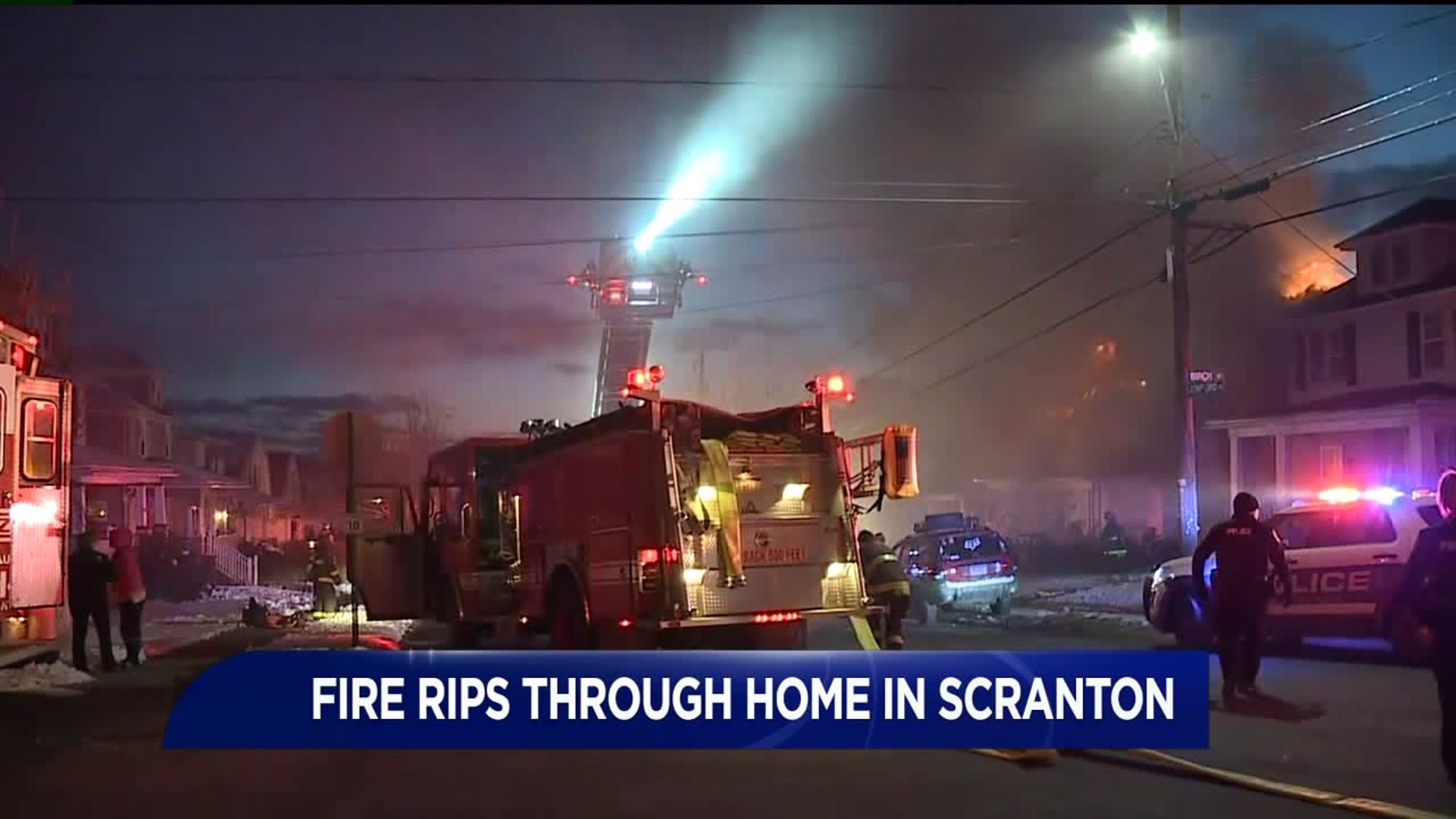 Crews Battle Massive Flames in Scranton