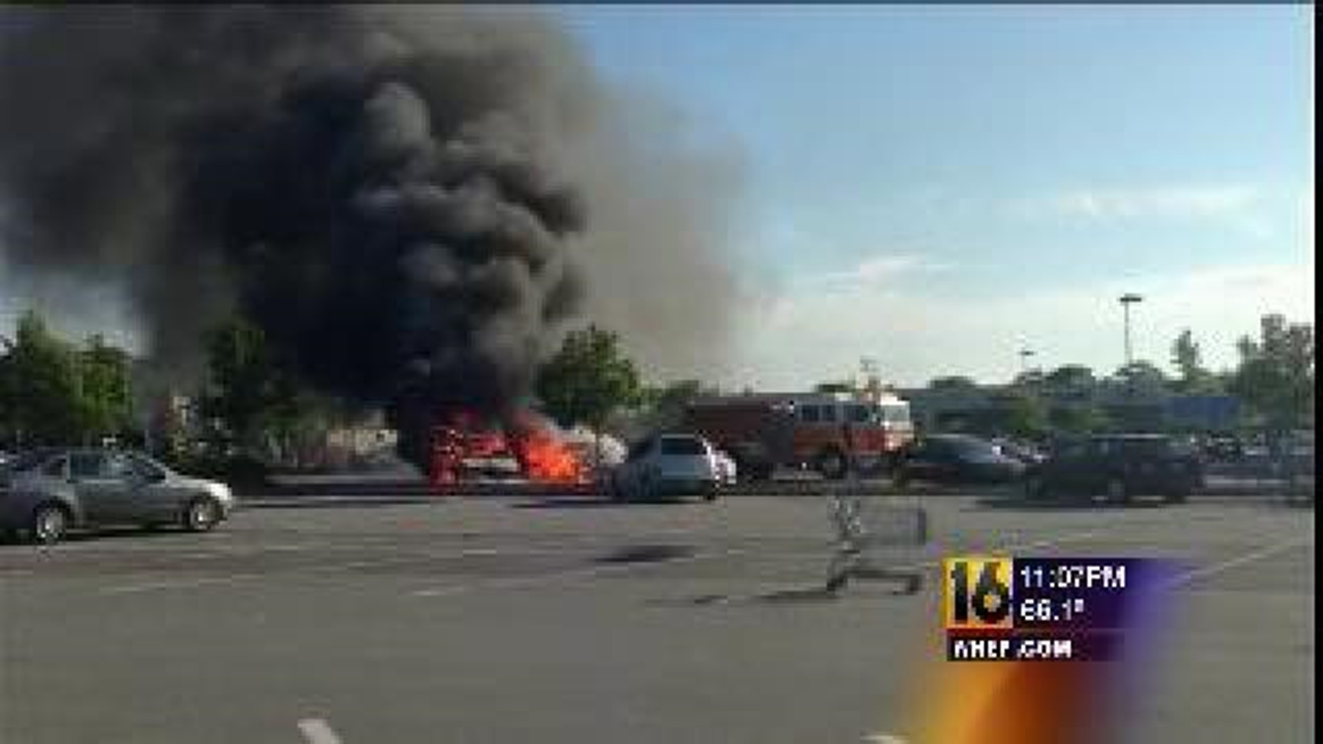 Three Cars Burst Into Flames in Walmart Parking Lot