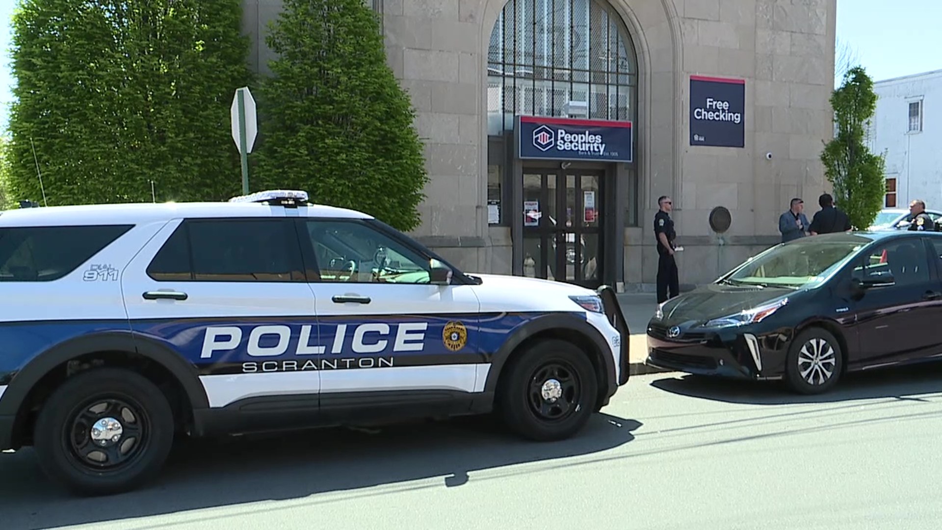 Investigators believe he robbed the Peoples Security Bank in Scranton on Tuesday.