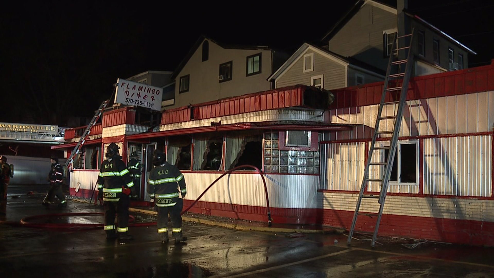 Fire Guts Diner in Luzerne County
