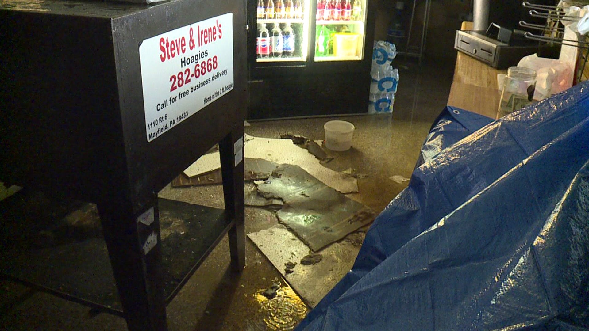 Pizza Place Ruined as Storm Rips Off Roof