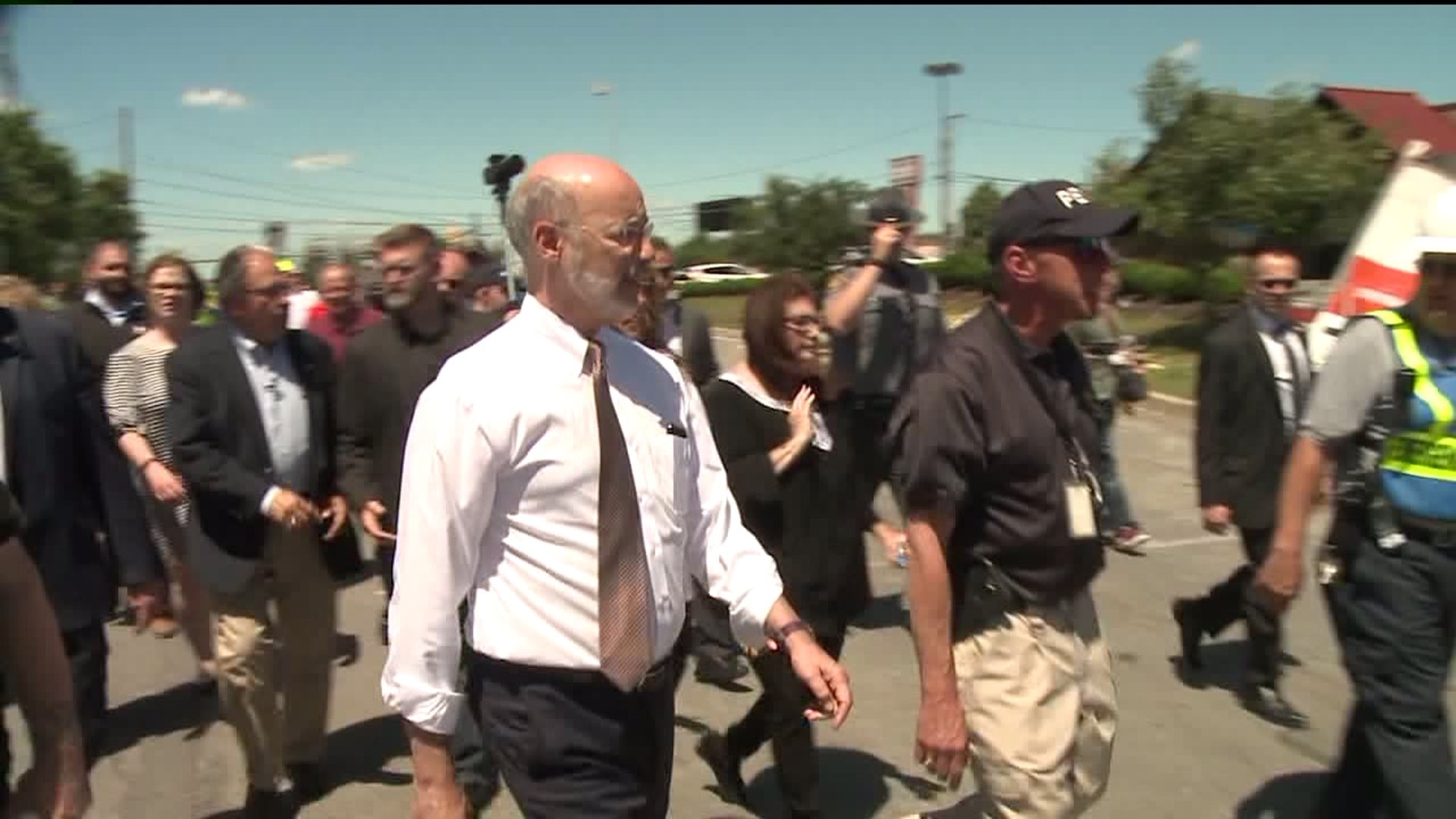 Governor Tours Tornado Damage in Luzerne County
