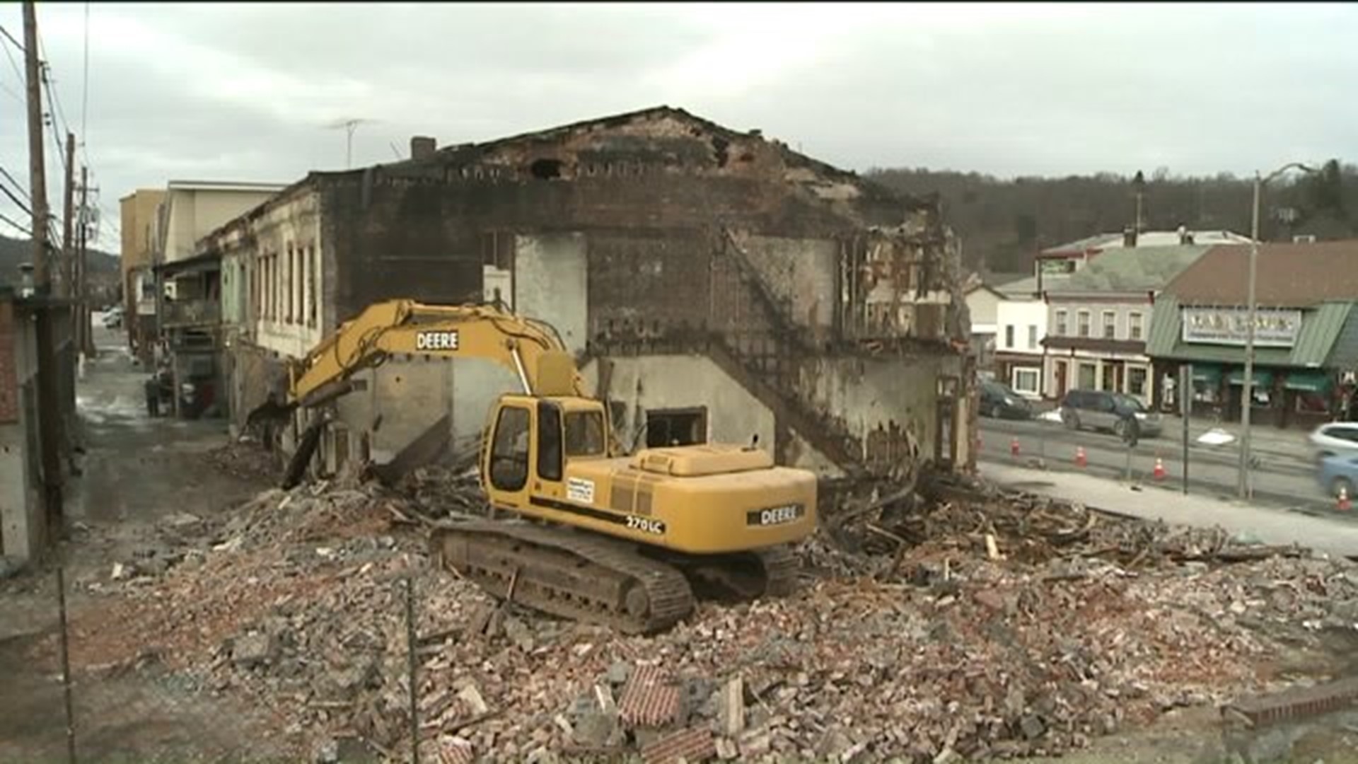 Demolition Begins on Former Honesdale Business Damaged by Fire