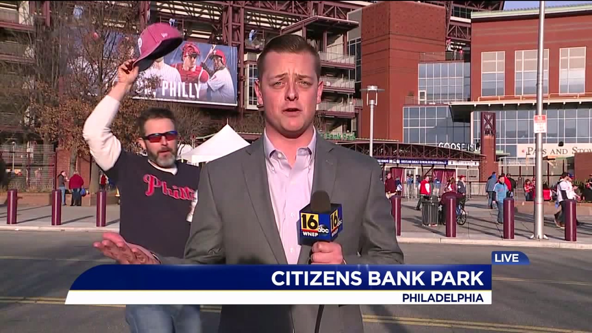 Caught on Camera: Philly Fan Celebrates with Reporter