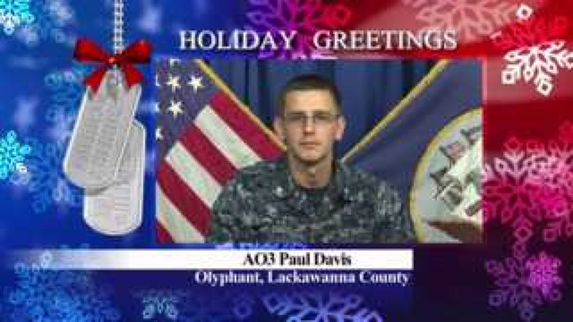 Military Greeting: AO3 Paul Davis