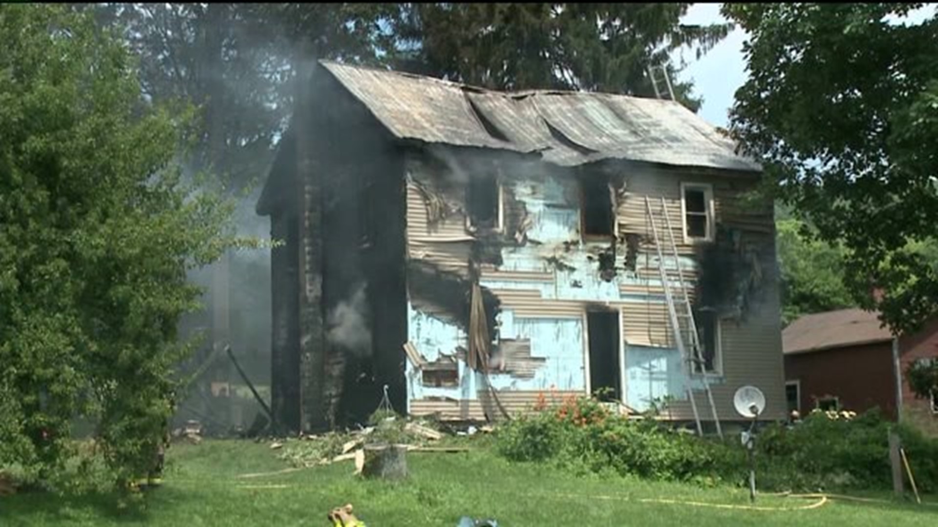 Man Injured, Home Destroyed in Fire