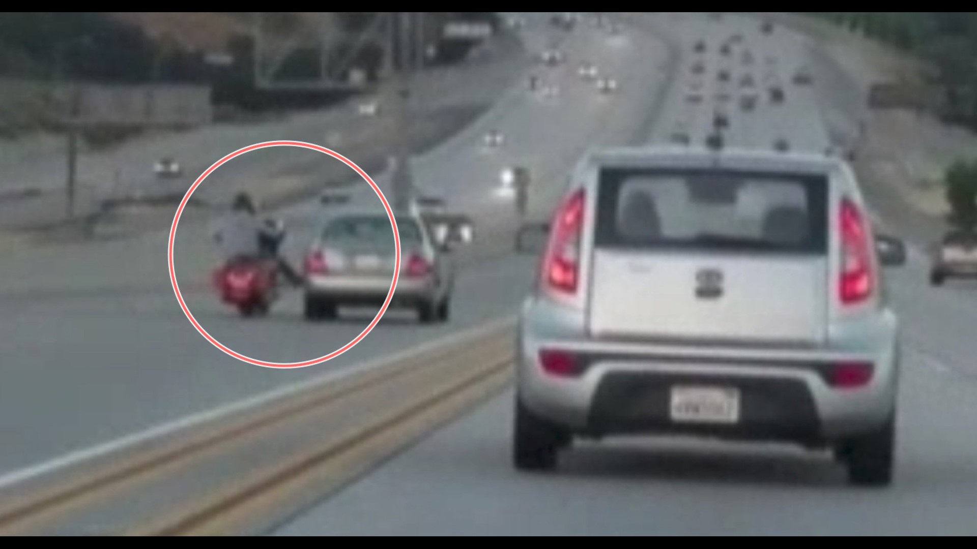 Motorcyclist Kicks Car in Road Rage Incident, Triggers Chain-Reaction ...