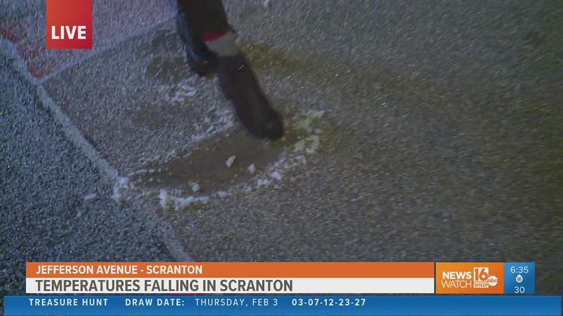 Temperatures falling in Scranton