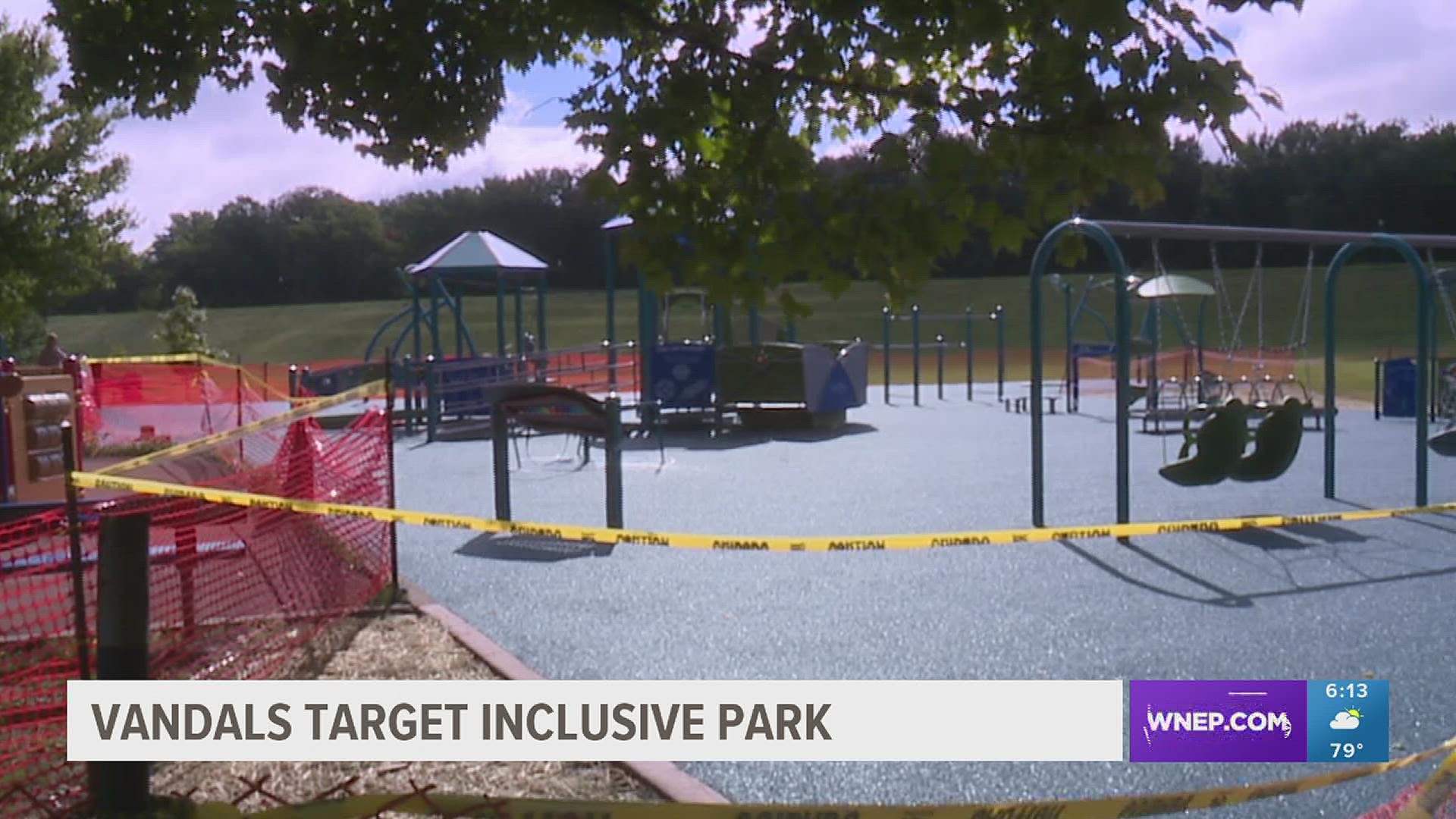 The grand opening for the new playground in Kirby Park is now on hold.