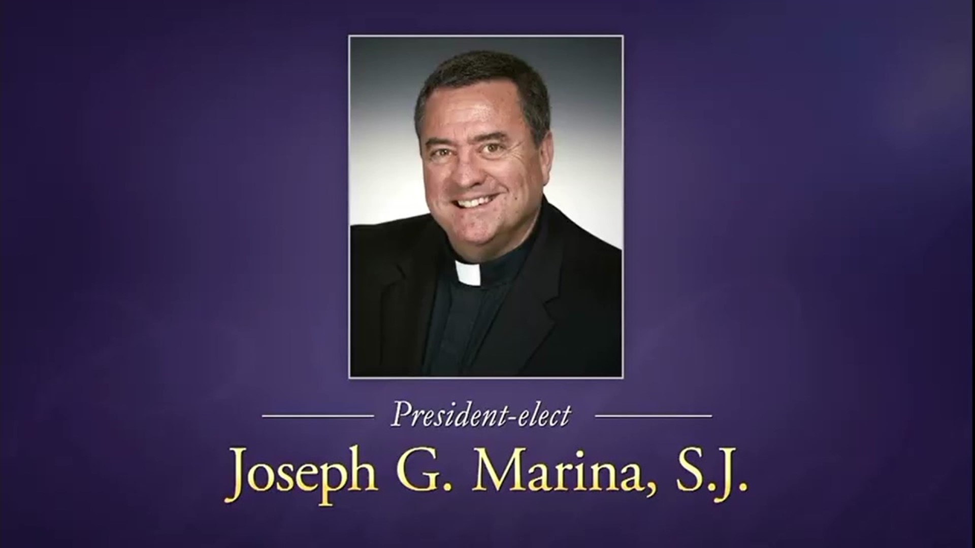 Reverend Joseph Marina will become the new president this summer.