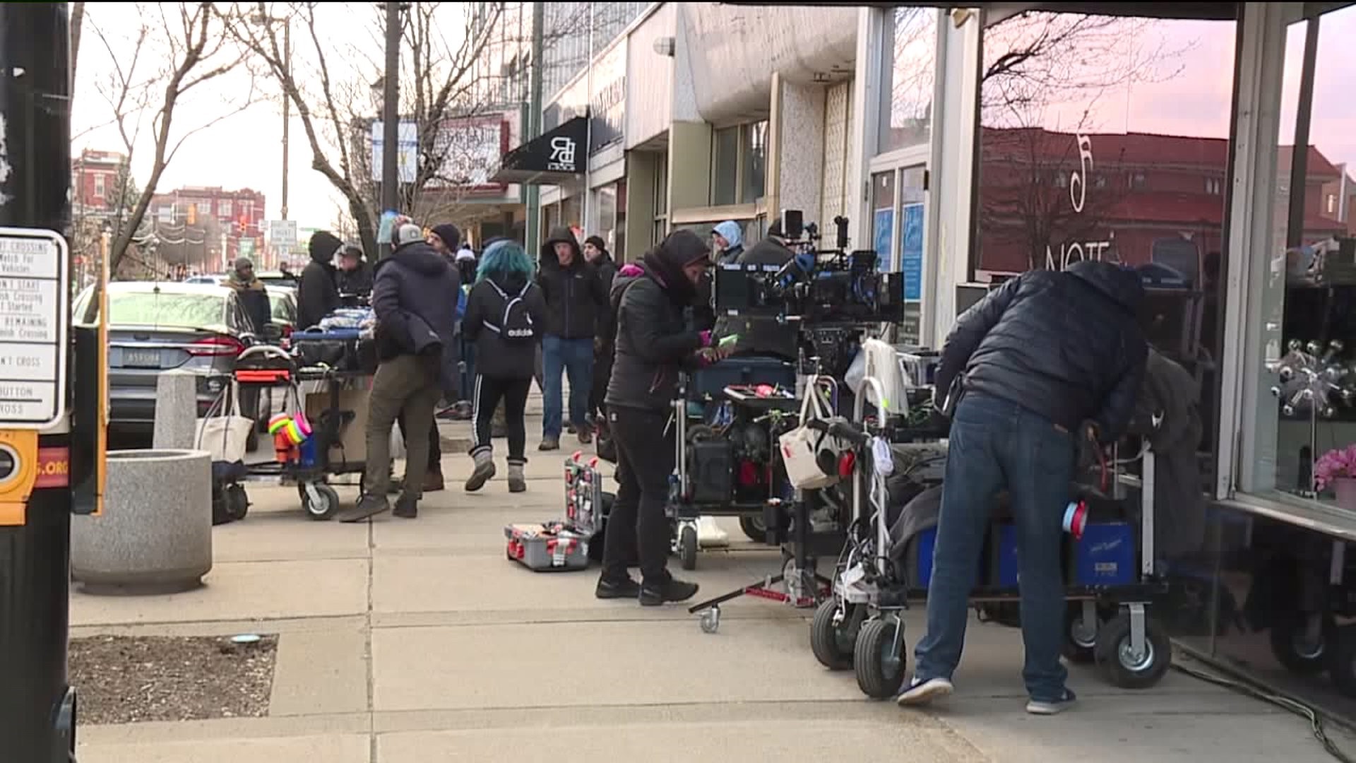 'Action!'  Film Crew in Scranton