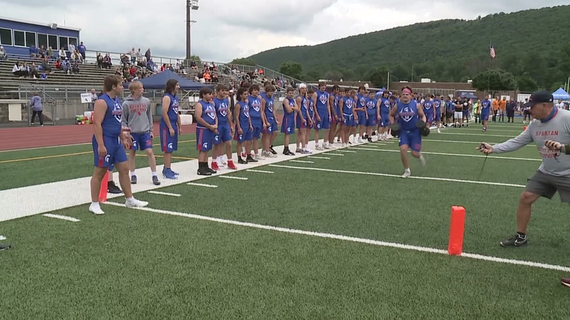 Players' agility, speed, and strength were put to the test on the gridiron in various races in Schuylkill County.
