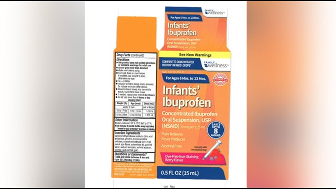 Infant Ibuprofen Sold at Walmart, CVS Recalled over Dosage Concerns