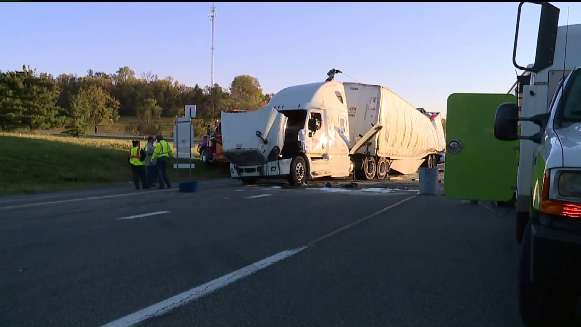 Mango Juice Spilled onto Road After Tractor Trailer Overturns in Northumberland County