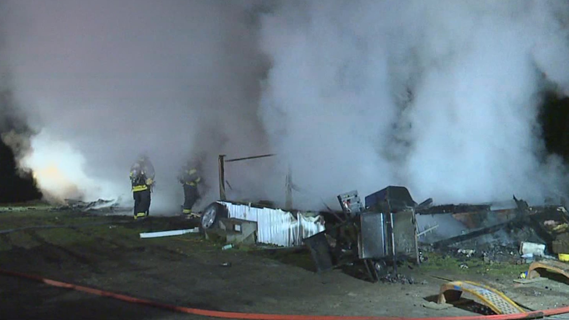 Flames gutted a mobile home early Tuesday morning in Susquehanna County.