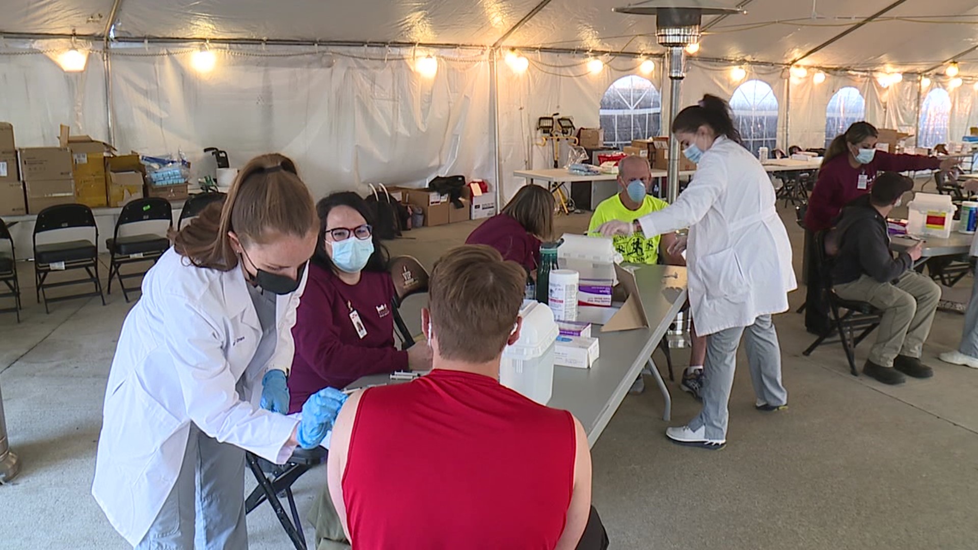 A pharmacy behind a mass vaccination clinic Tuesday in Lackawanna County decided to open up to patients ages 16 and up with or without an appointment.