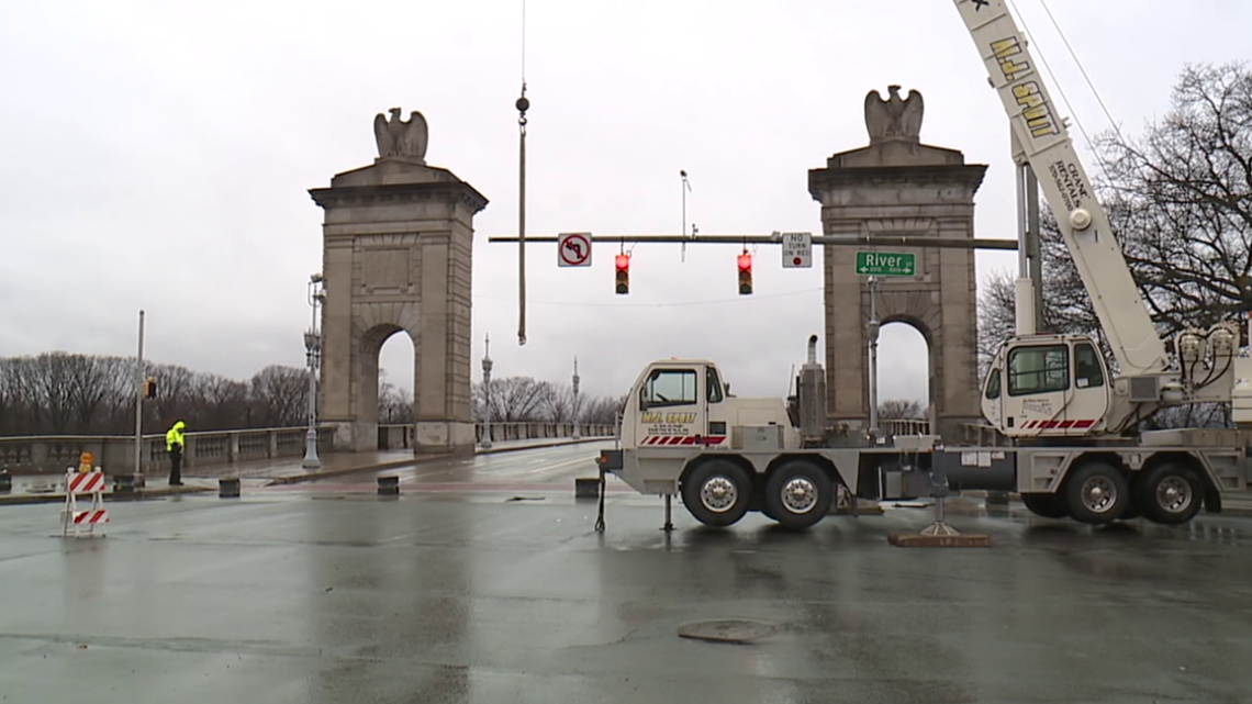 Center city Wilkes-Barre, Pennsylvania, coming over the Market Street  Bridge