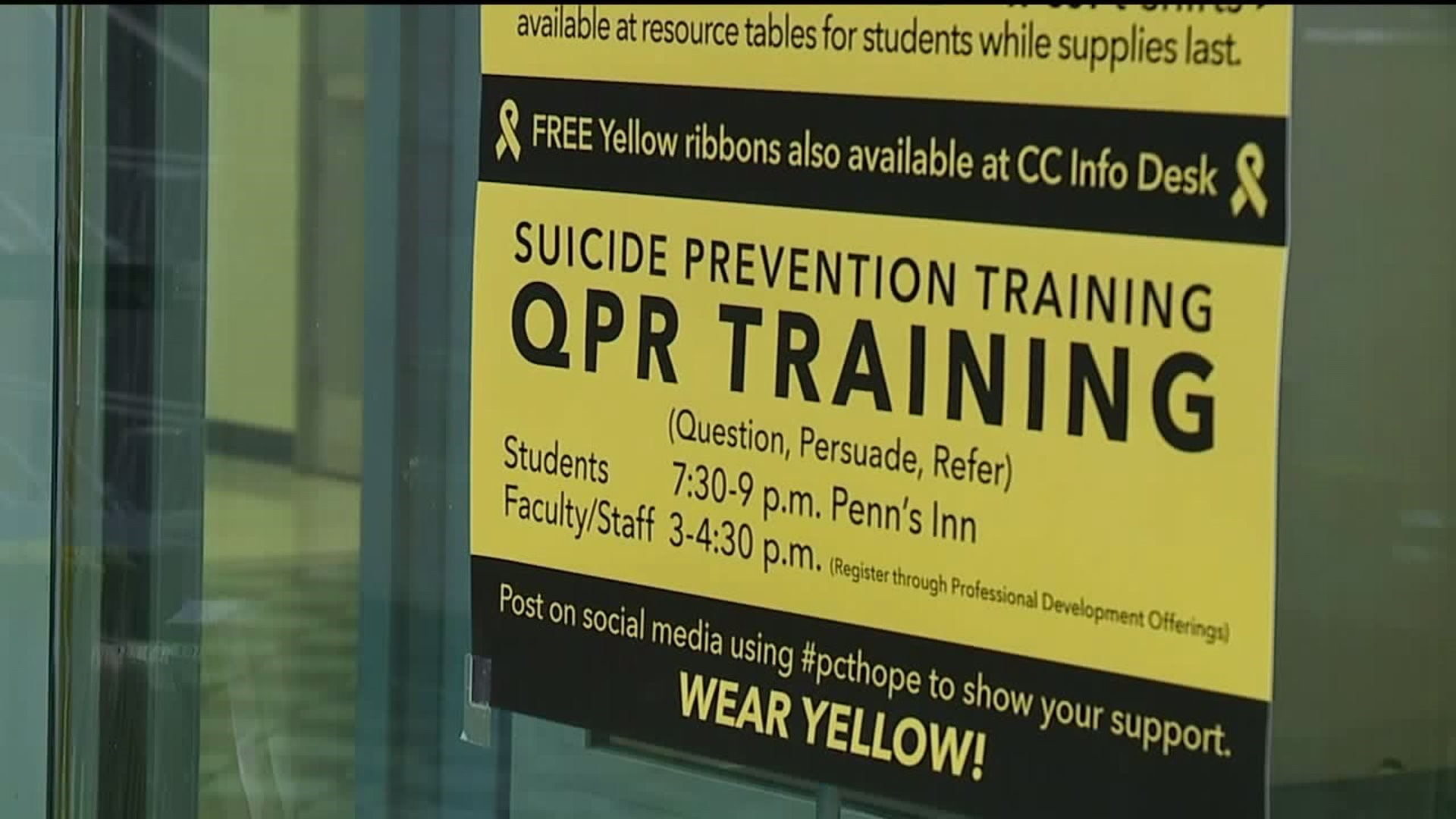 'Yell(ow) It Out' for Suicide Prevention at Penn College