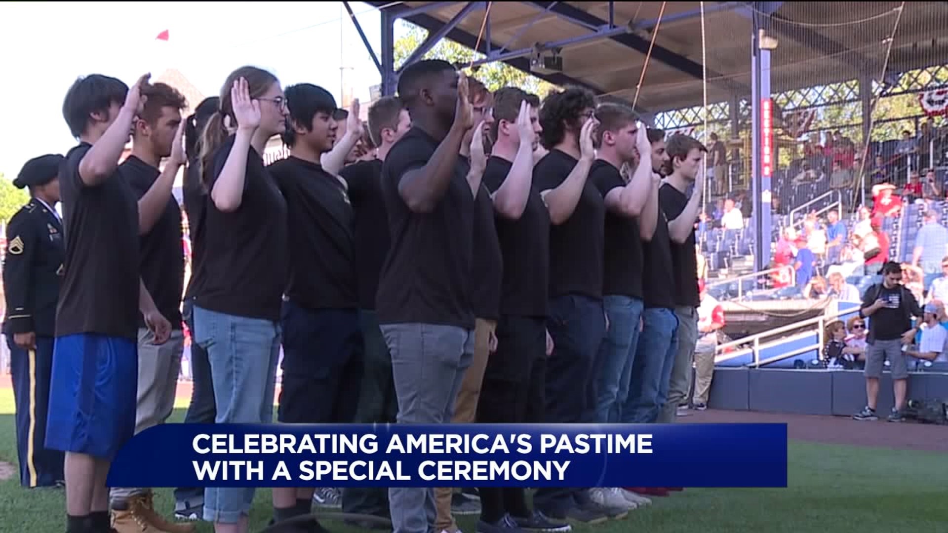 Soldiers Sworn in, Employee Honored on Opening Night for Crosscutters