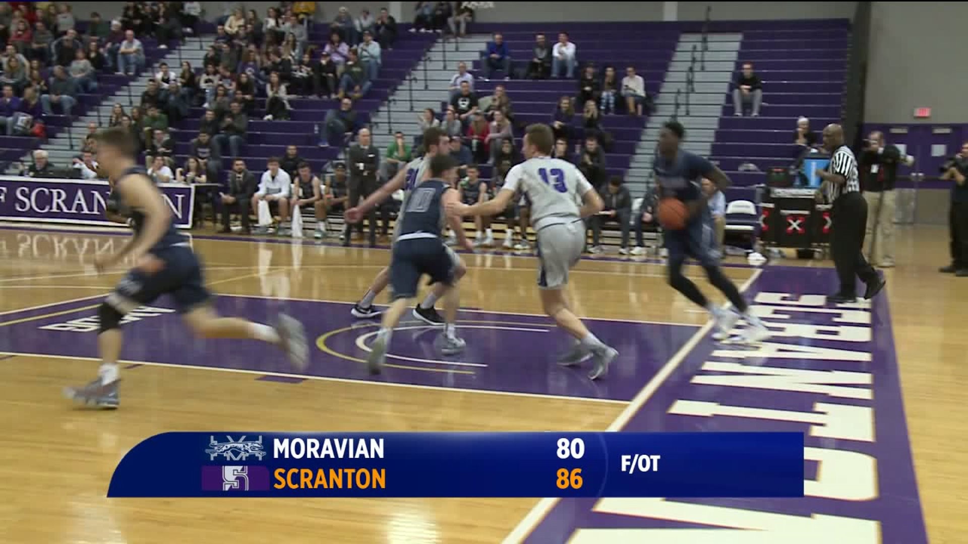 Scranton Men Beat Moravian 86-80 in Overtime