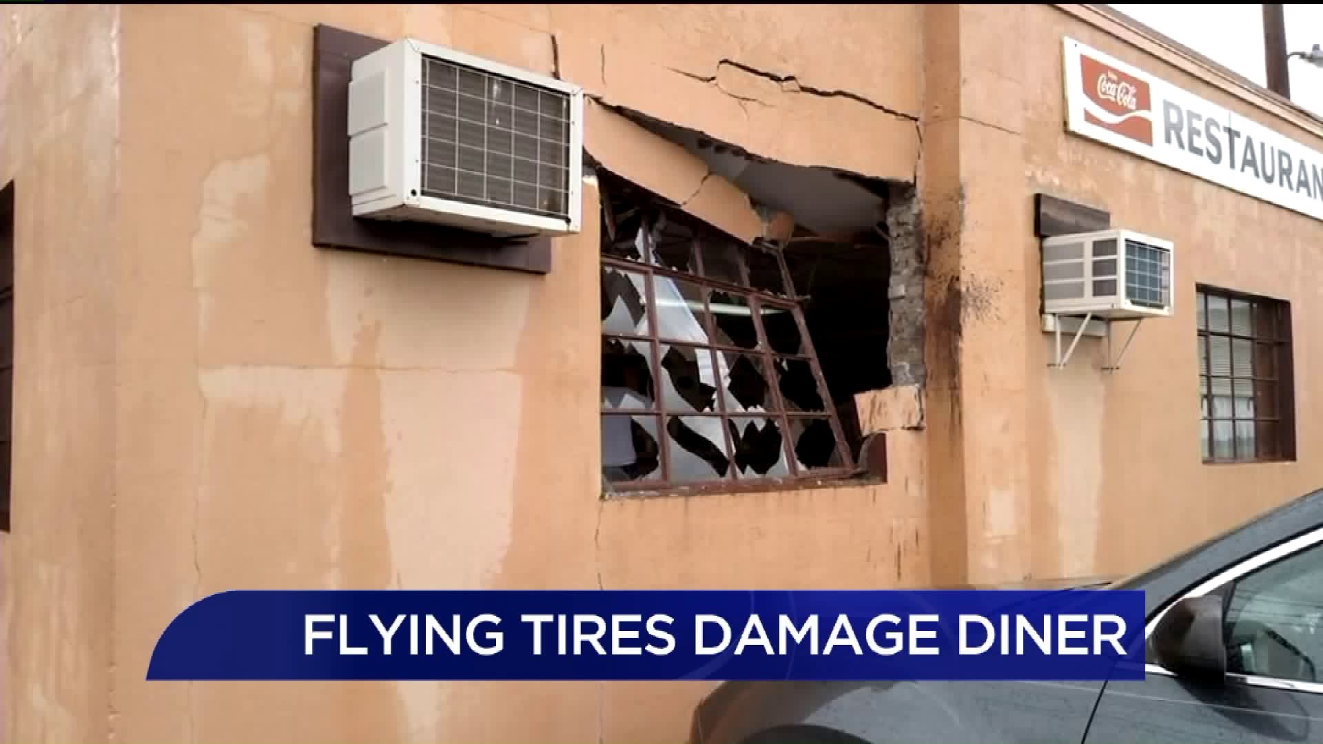 Flying Tires Damage Diner in Schuylkill County