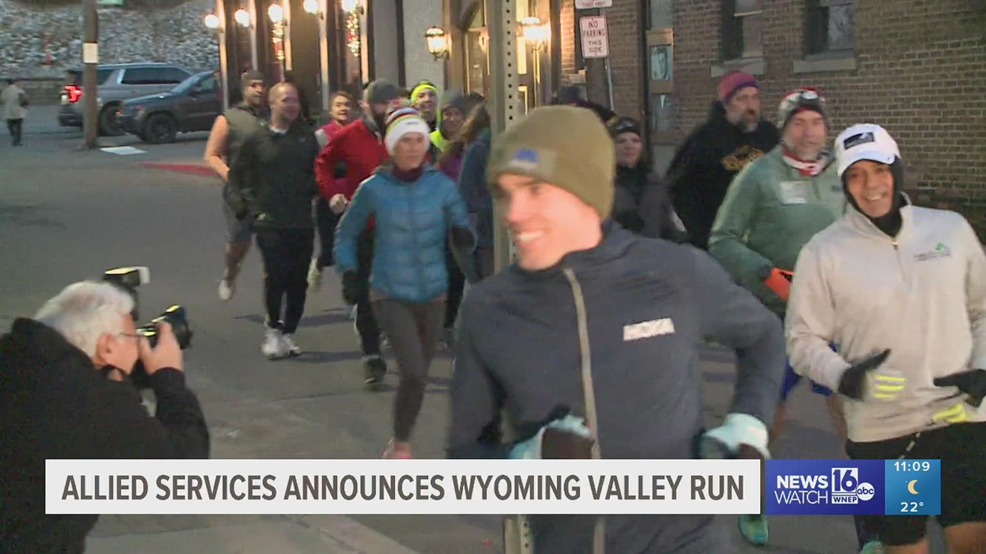 The cold weather didn't stop people from going on a run Wednesday in Pittston. Allied Services hosted a launch event for the Wyoming Valley Run, a new 10-mile race.