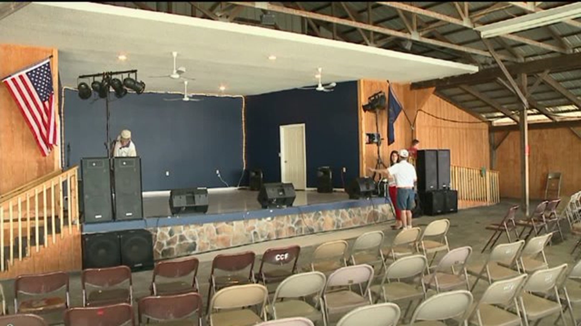 Volunteers Build Stage at Clinton County Fairgrounds