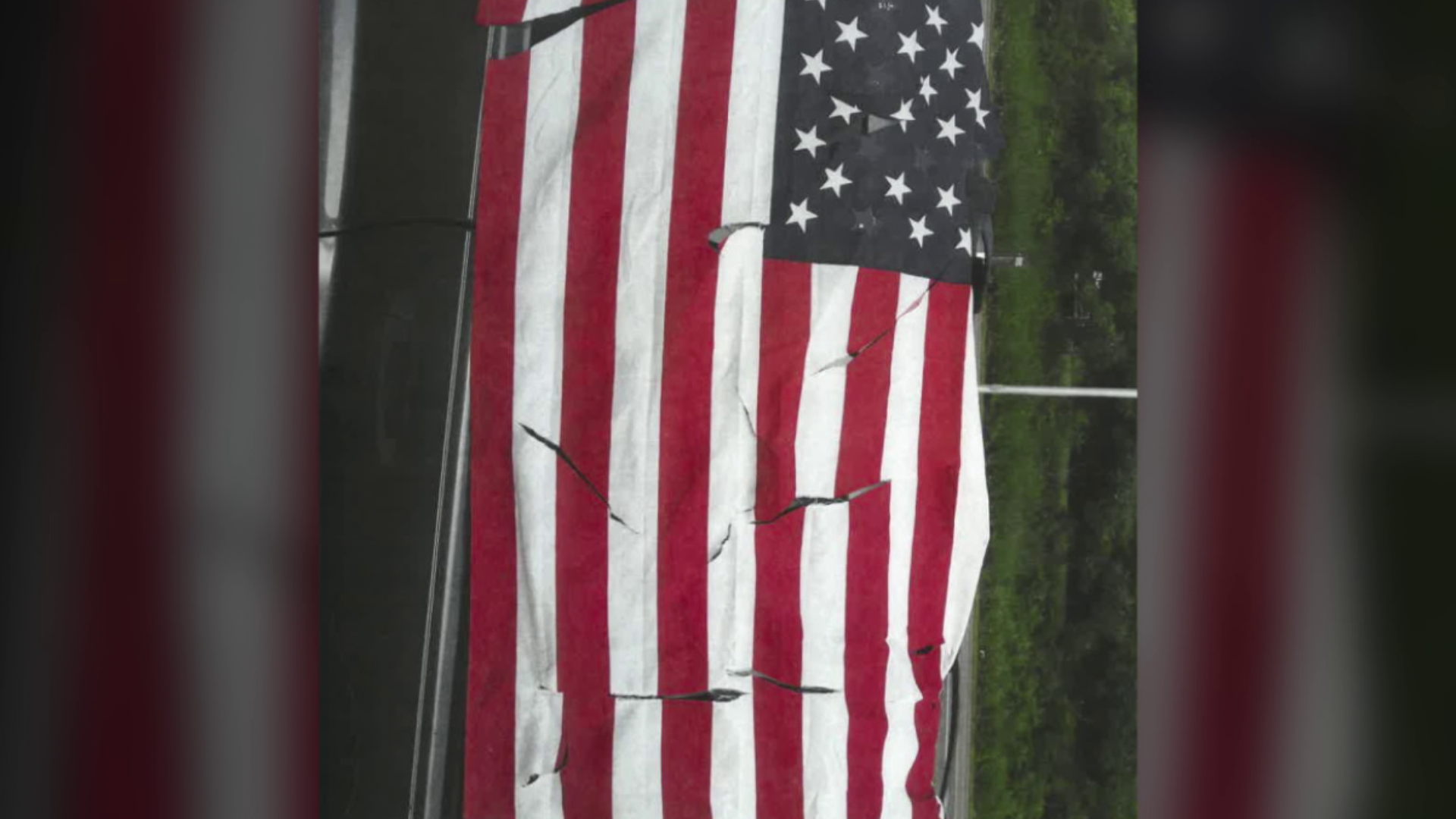The flag was stolen and then found destroyed.