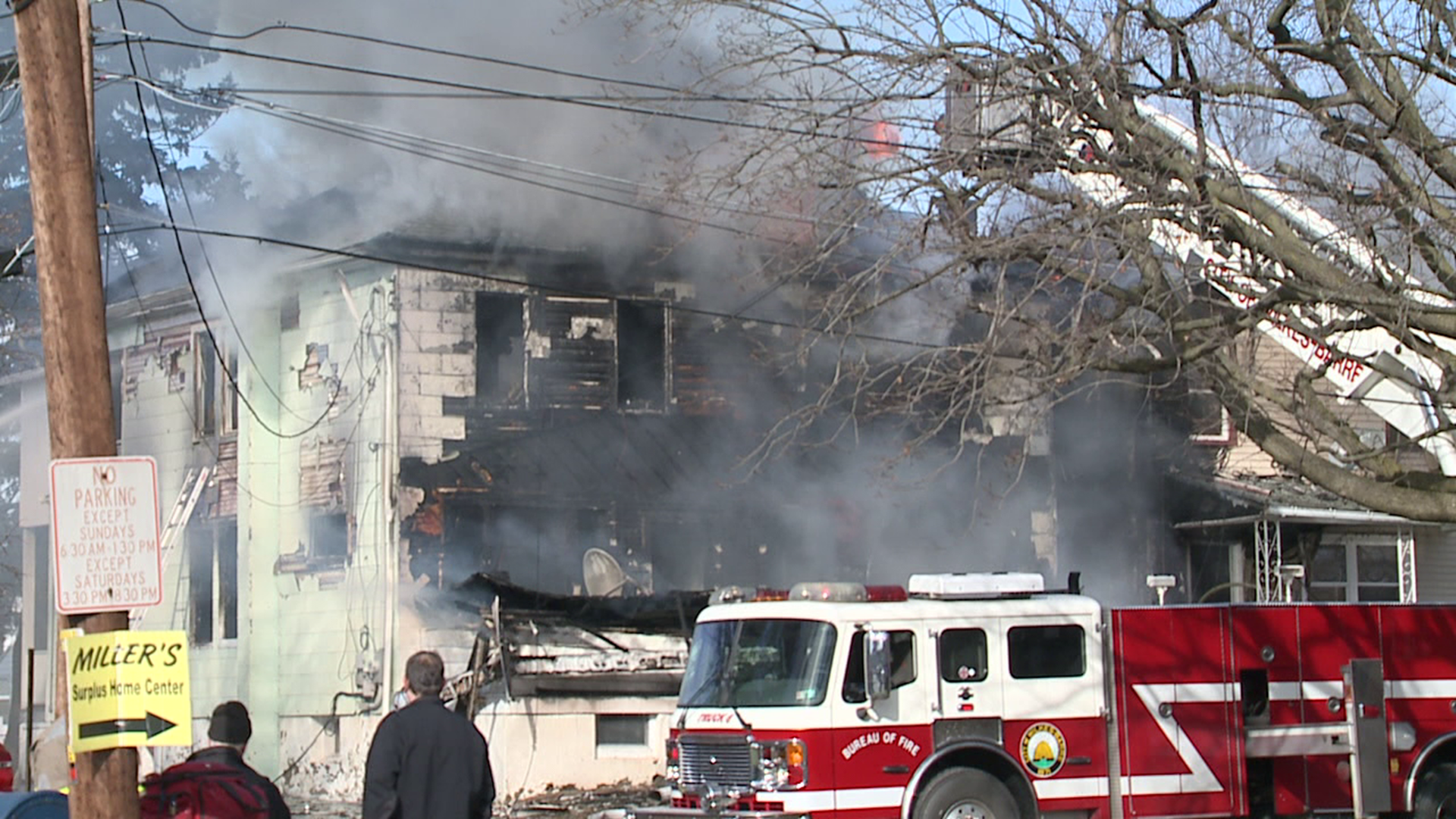 Two homes were damaged in a fire Saturday morning.