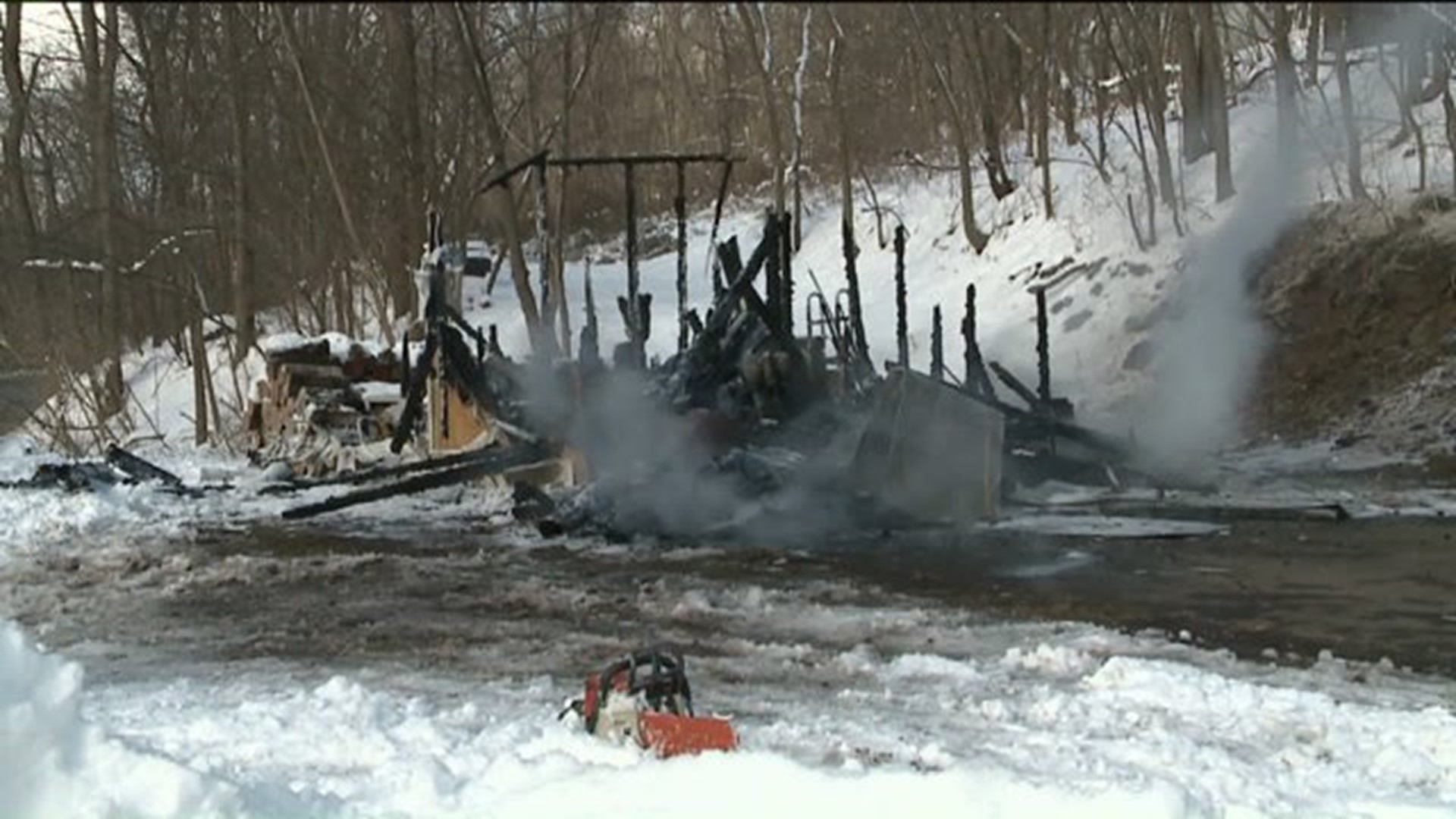 Trailer Destroyed by Fire in Wyoming County