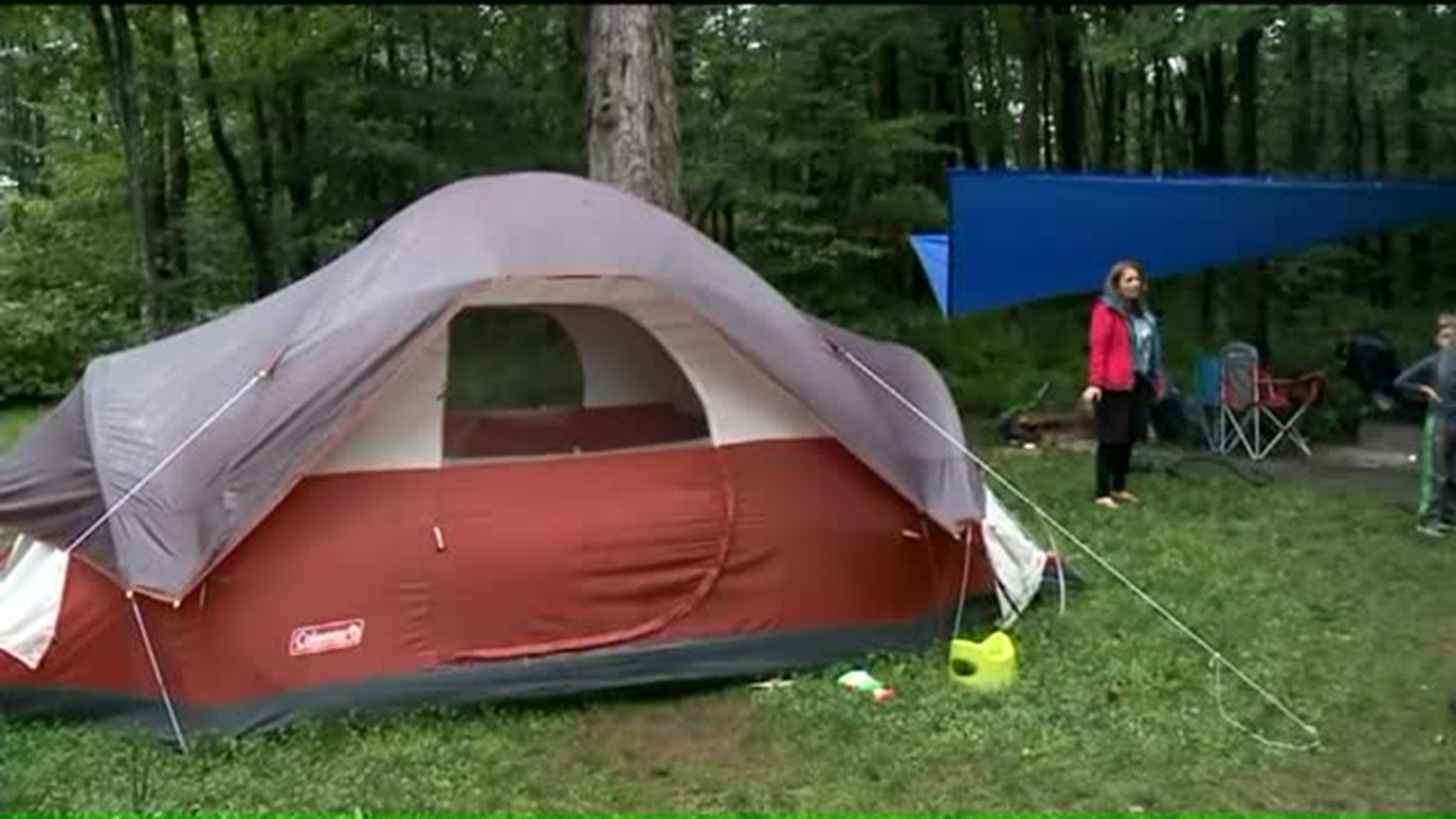 Camping in the Rain in the Poconos