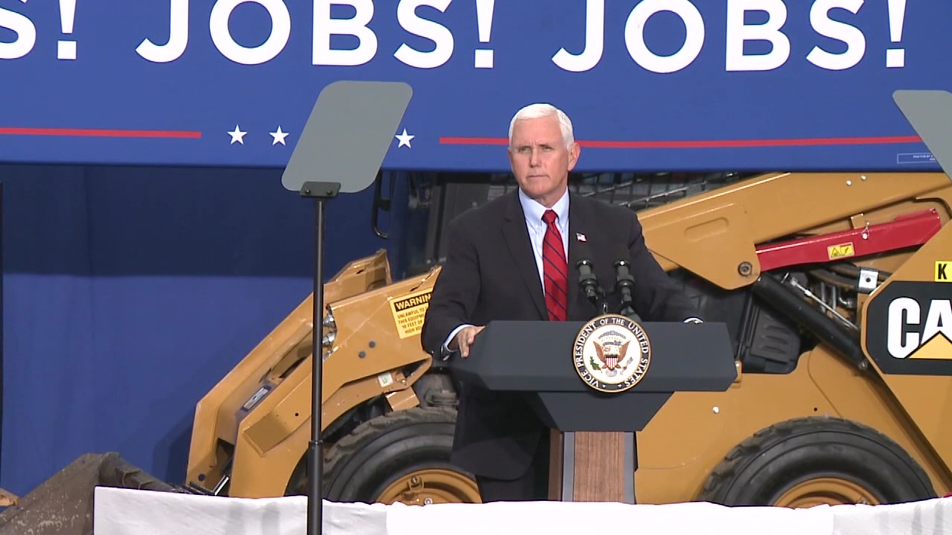 Vice President Mike Pence spoke to supporters at a rally at Kuharchik Construction.