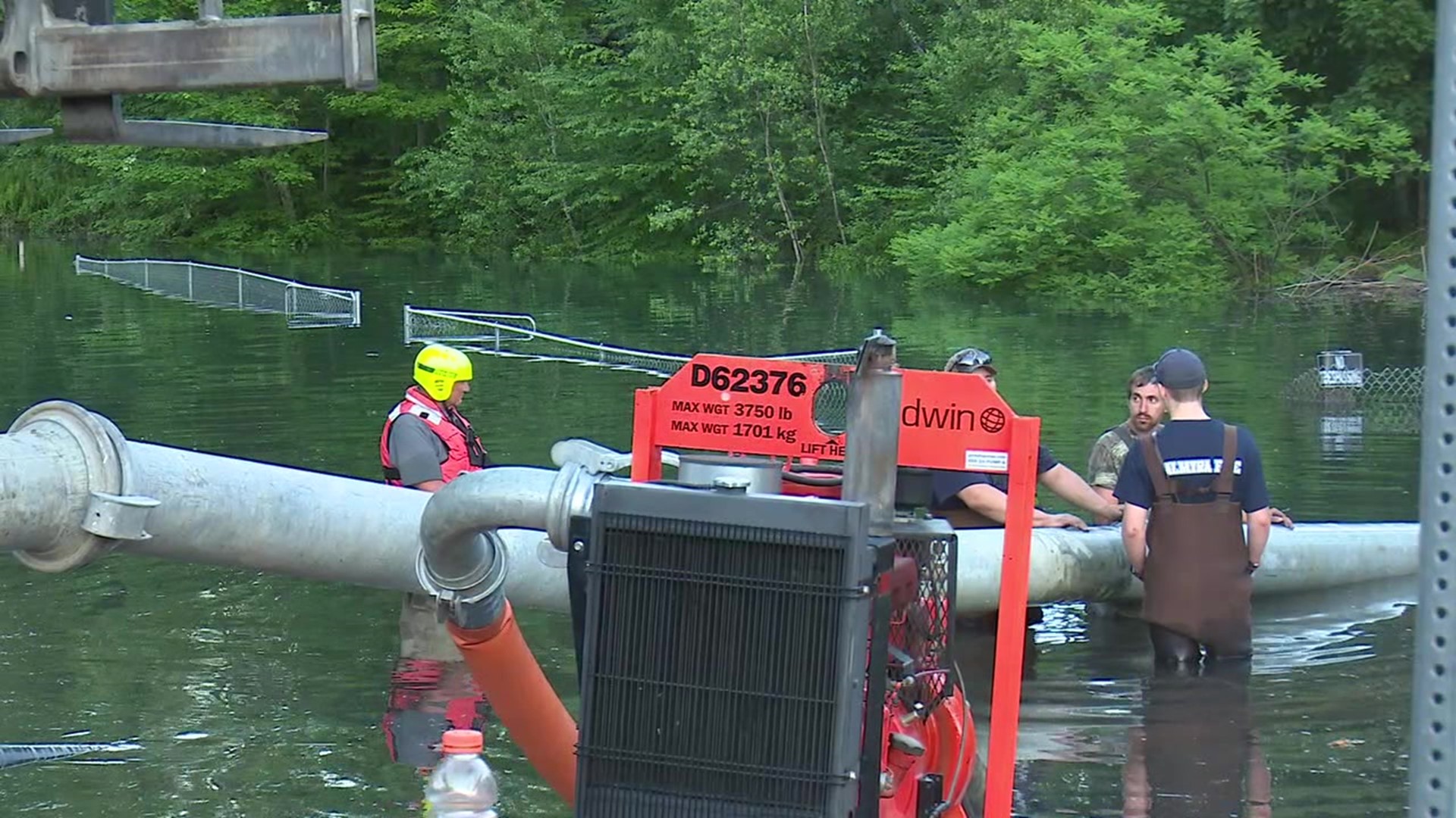 The Schuylkill County Emergency Management Agency put out a call for assistance from other volunteer fire companies to help put the pumps together.