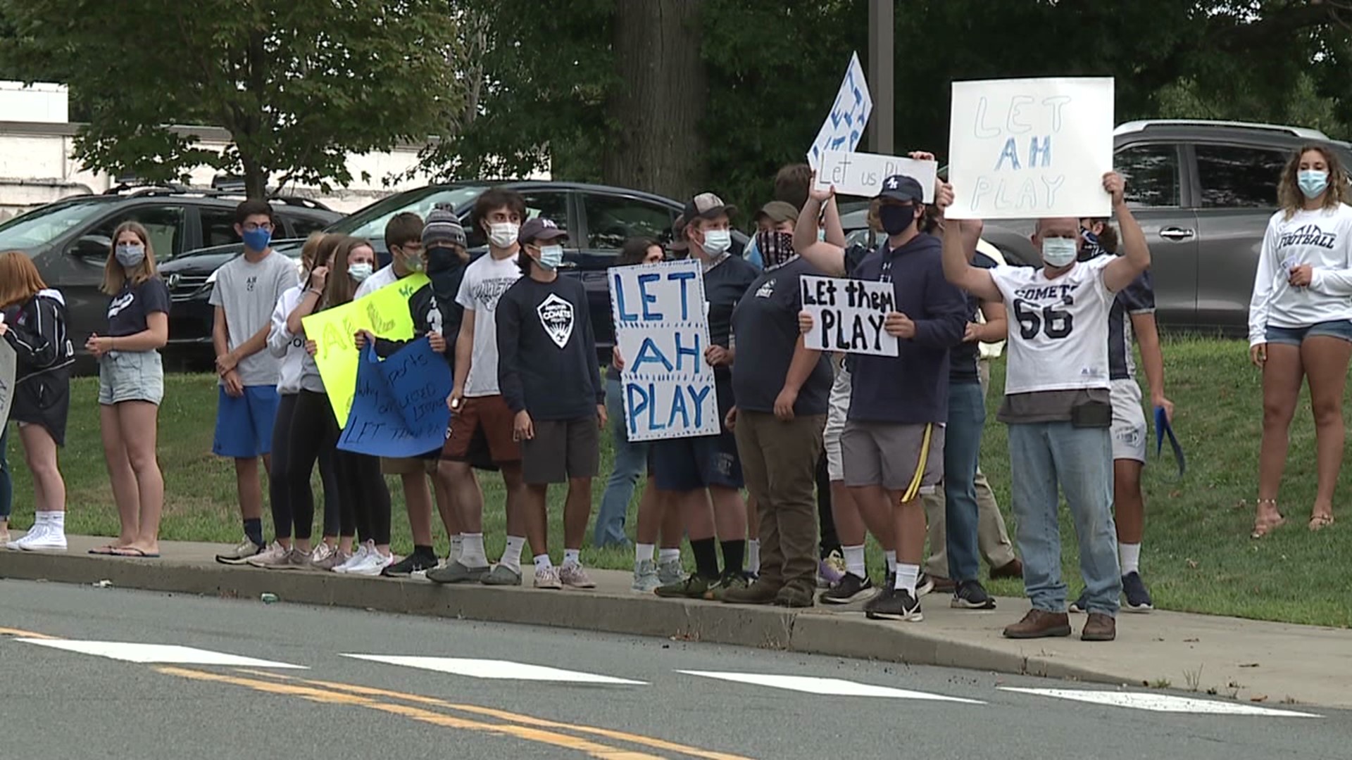 It happened outside the Abington Heights School District administration building.